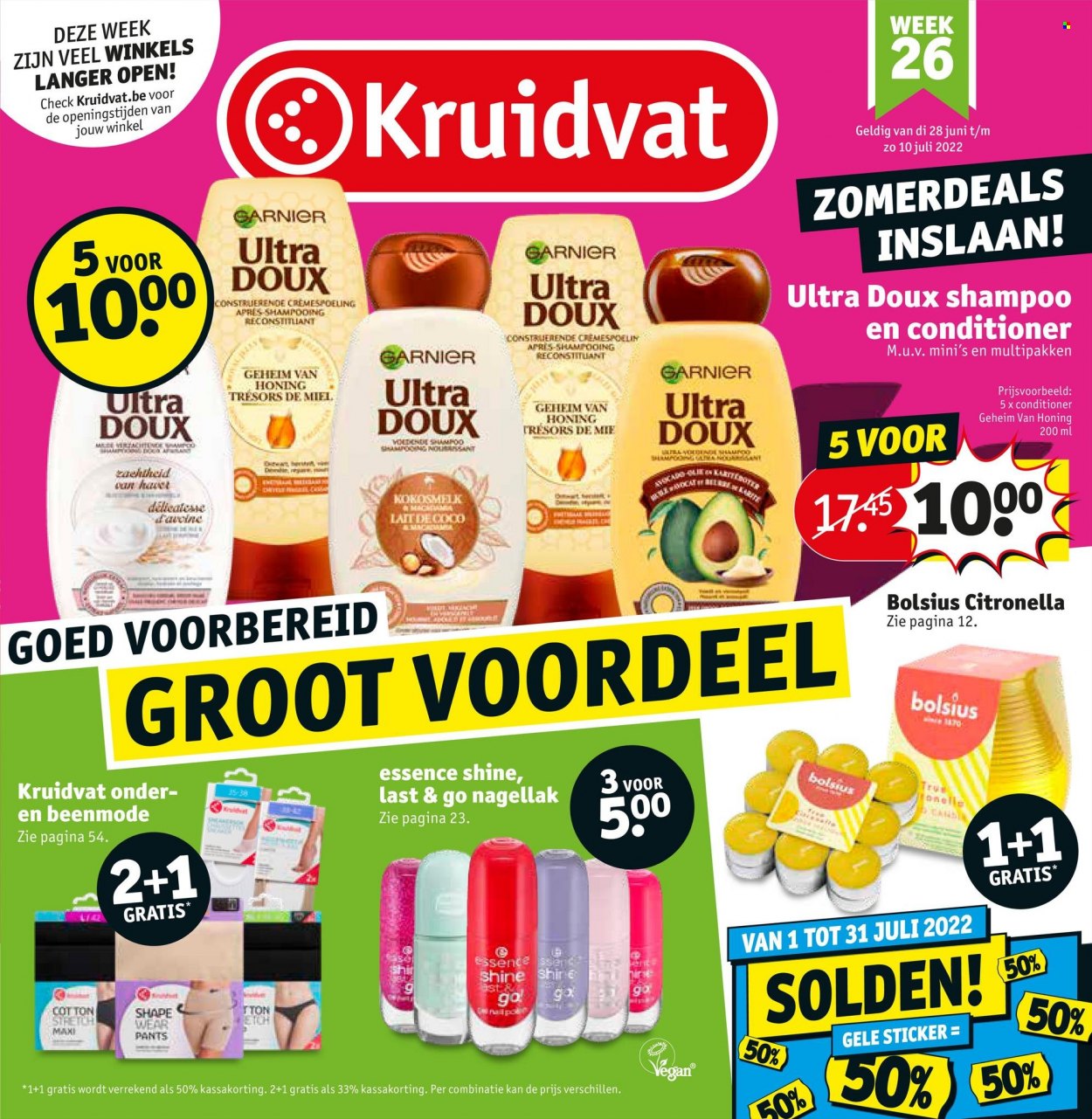 thumbnail - Catalogue Kruidvat - 28/06/2022 - 10/07/2022 - Produits soldés - Garnier, lait de coco, shampooing. Page 1.