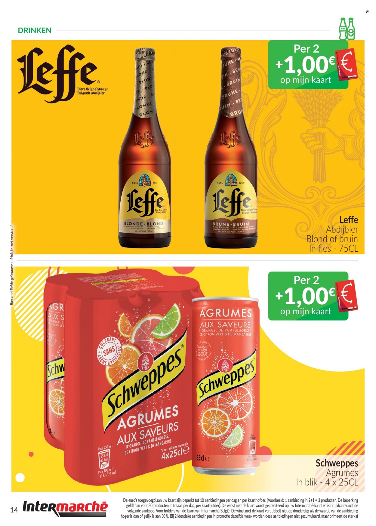 thumbnail - Intermarché-aanbieding - 01/11/2022 - 30/11/2022 -  producten in de aanbieding - Leffe, bier, Schweppes. Pagina 14.