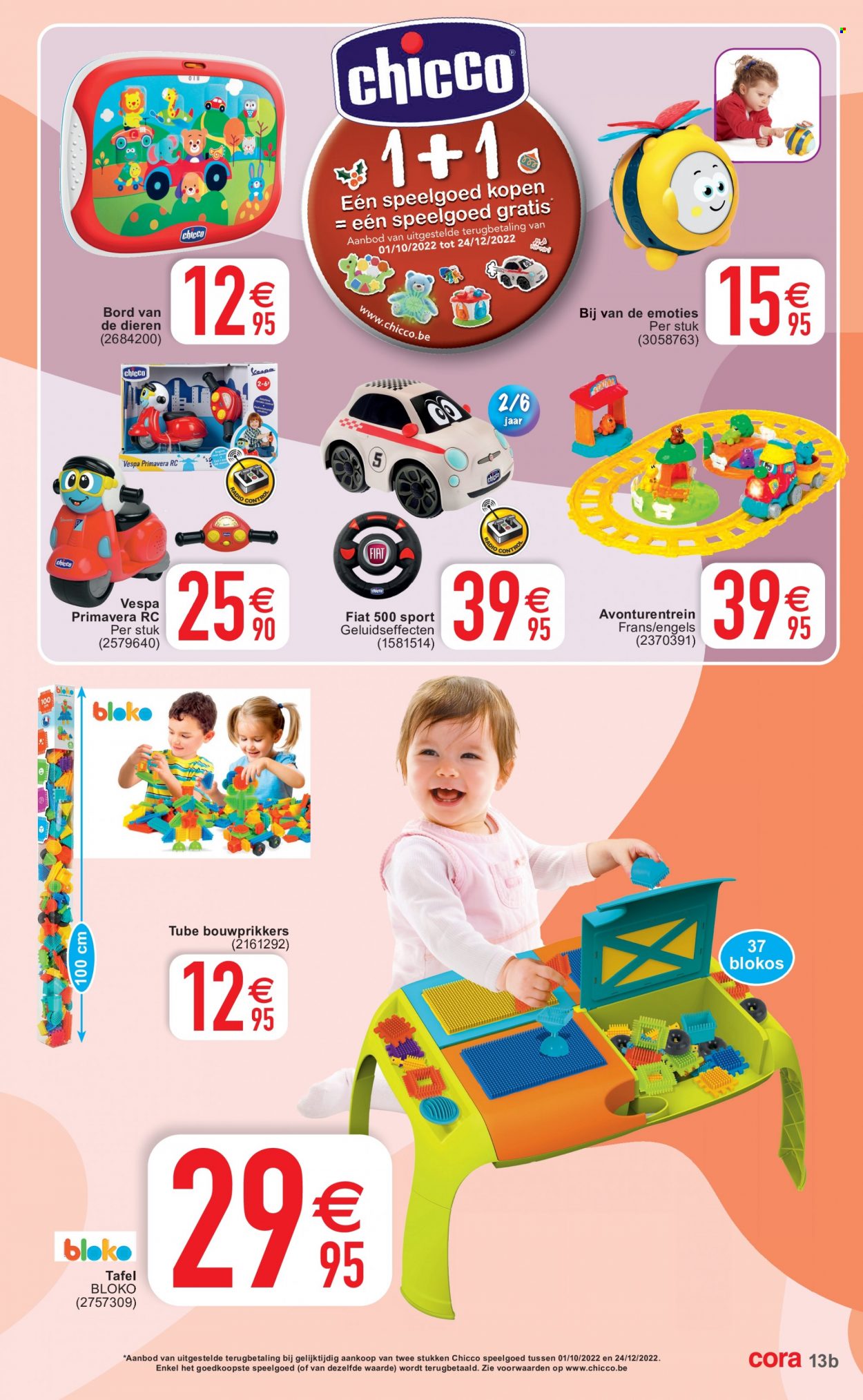thumbnail - Cora-aanbieding - 15/11/2022 - 28/11/2022 -  producten in de aanbieding - Chicco, tafel, speelgoed. Pagina 13.