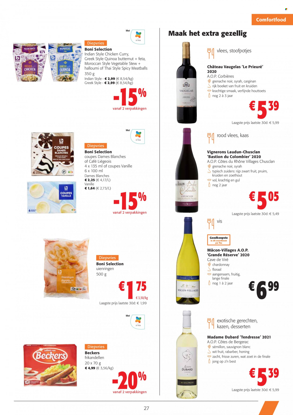 thumbnail - Colruyt-aanbieding - 16/11/2022 - 29/11/2022 -  producten in de aanbieding - rabarber, halloumi, kaas, Feta, quinoa, curry, Chardonnay, Sauvignon Blanc, Côtes du Rhône, Syrah. Pagina 10.