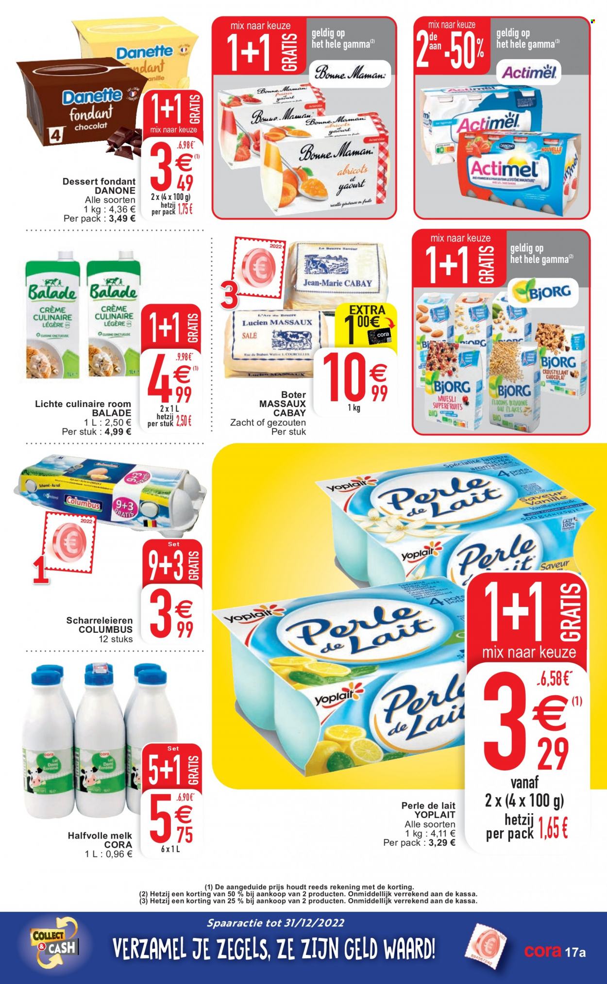 thumbnail - Cora-aanbieding - 22/11/2022 - 28/11/2022 -  producten in de aanbieding - Danone, melk, room, Gamma. Pagina 17.