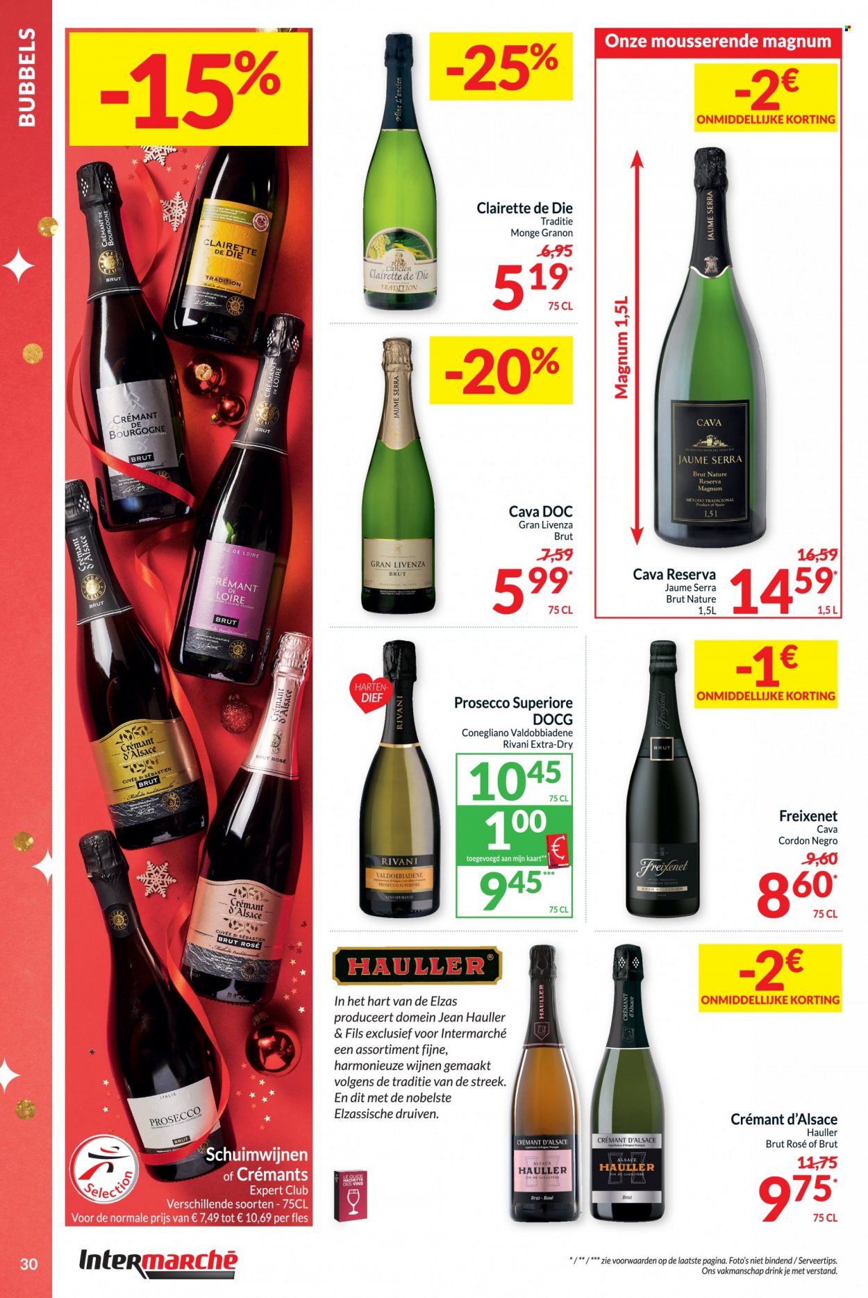 thumbnail - Intermarché-aanbieding - 22/11/2022 - 31/12/2022 -  producten in de aanbieding - Magnum, Cava, Spumante, wijn, prosecco, Crémant D'alsace. Pagina 30.