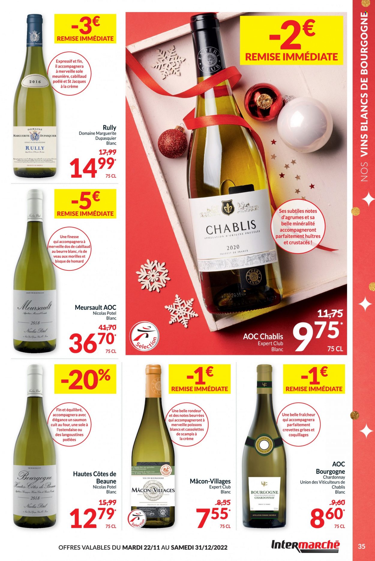thumbnail - Intermarché-aanbieding - 22/11/2022 - 31/12/2022 -  producten in de aanbieding - crème, Chablis, Chardonnay. Pagina 35.
