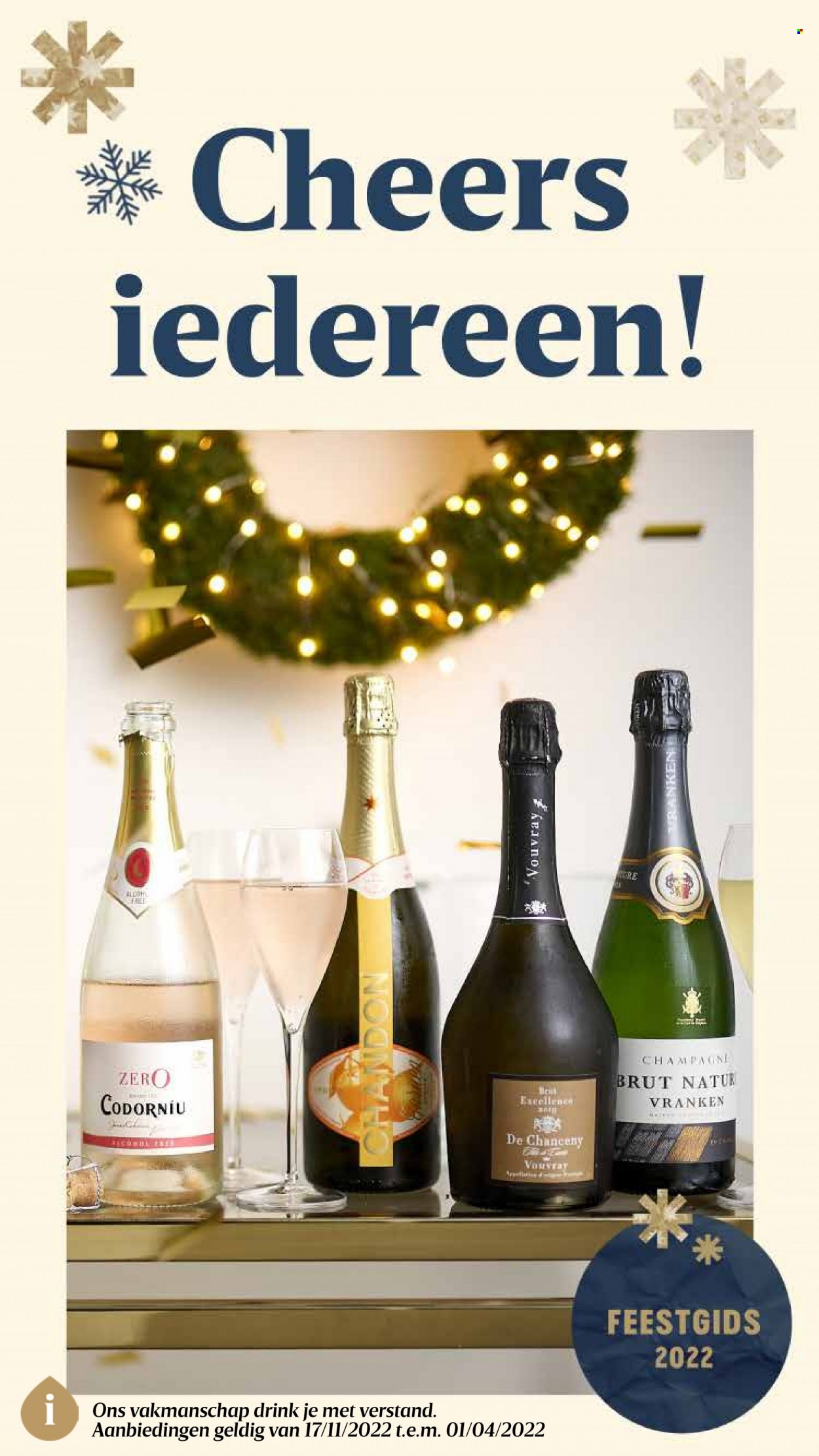 thumbnail - Catalogue Delhaize - 17/11/2022 - 04/01/2023 - Produits soldés - champagne, alcool. Page 1.