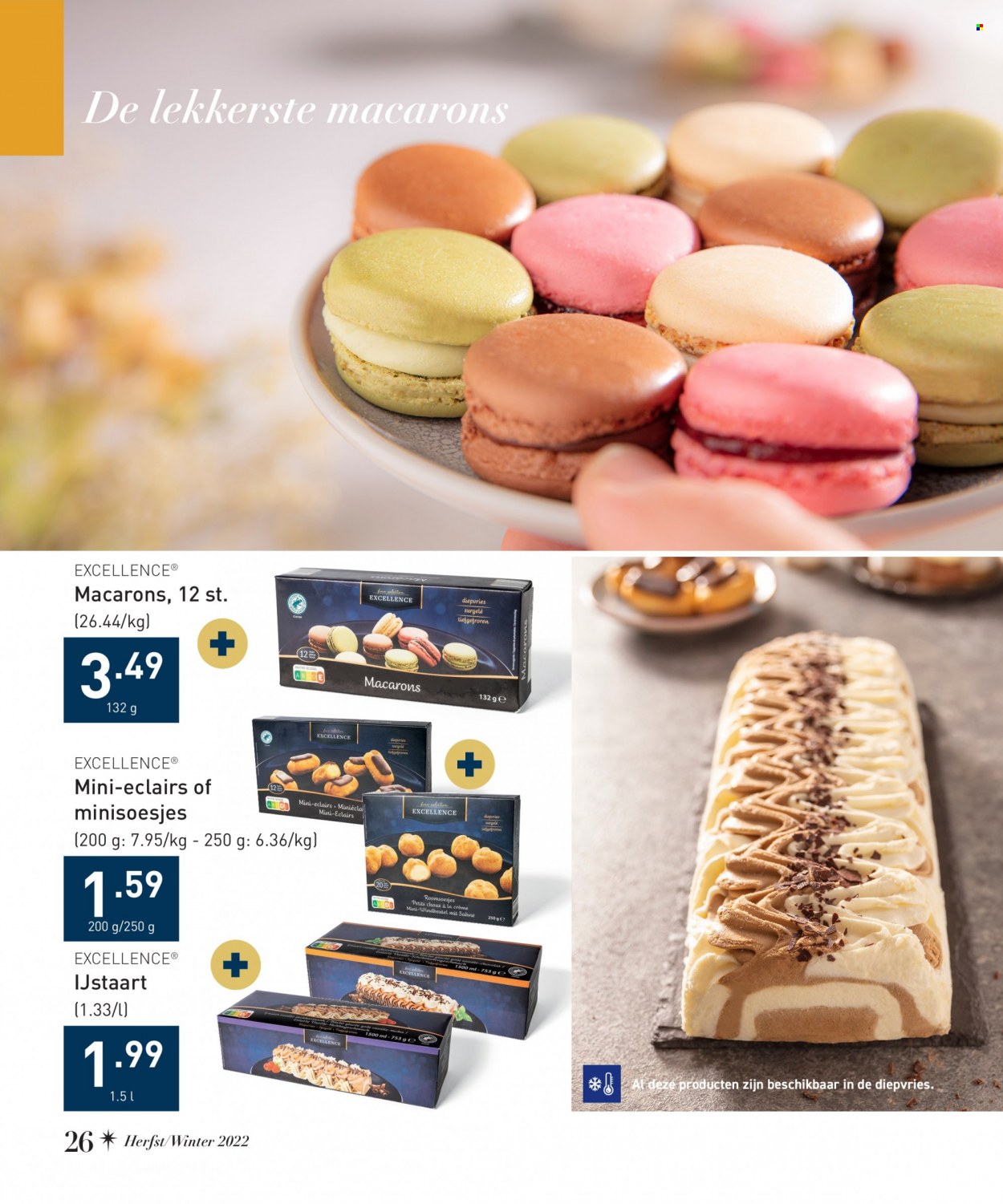 thumbnail - ALDI-aanbieding -  producten in de aanbieding - éclairs, macarons, crème. Pagina 26.