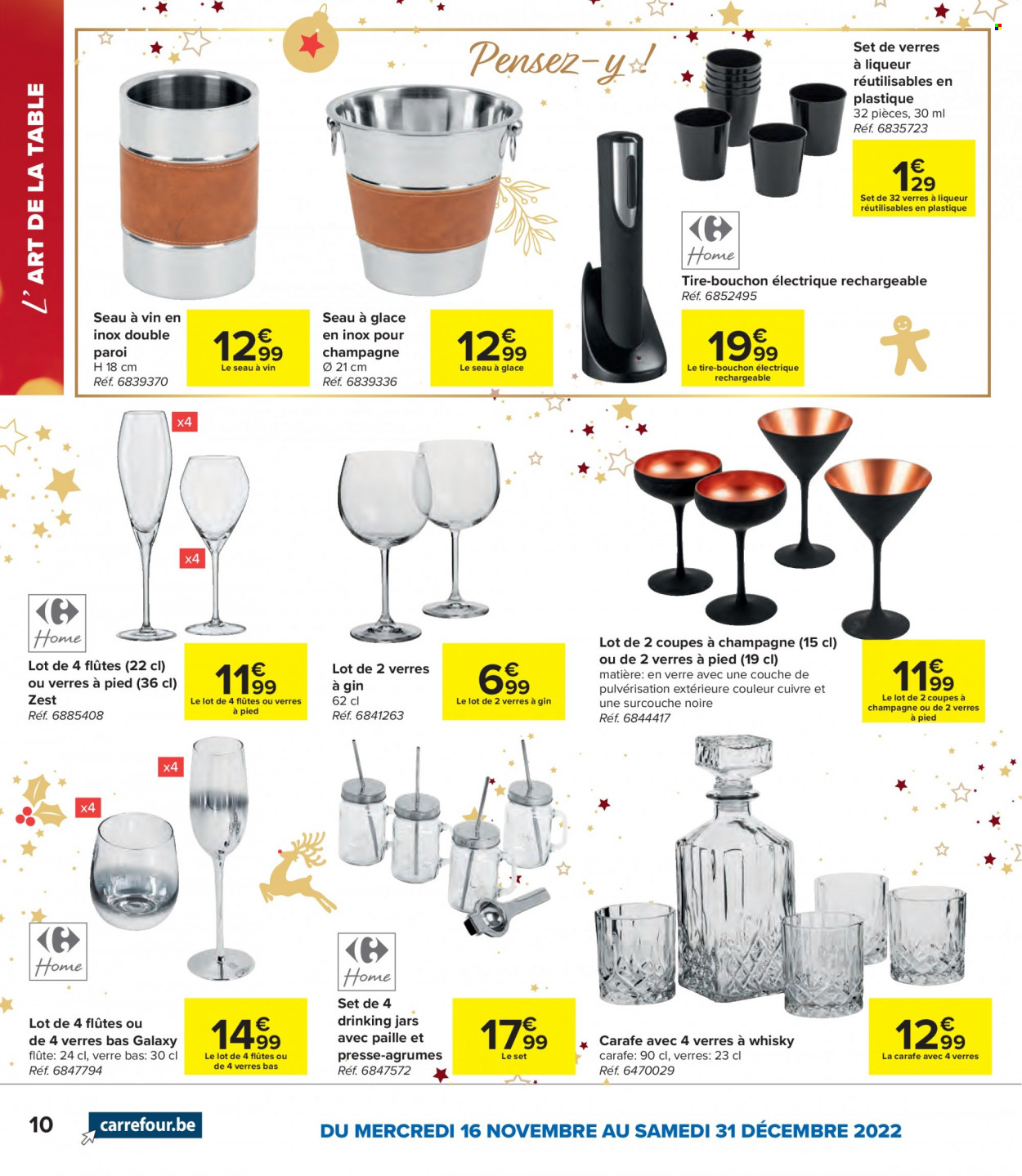 thumbnail - Carrefour hypermarkt-aanbieding - 16/11/2022 - 31/12/2022 -  producten in de aanbieding - champagne, liqueur, whisky, gin. Pagina 10.