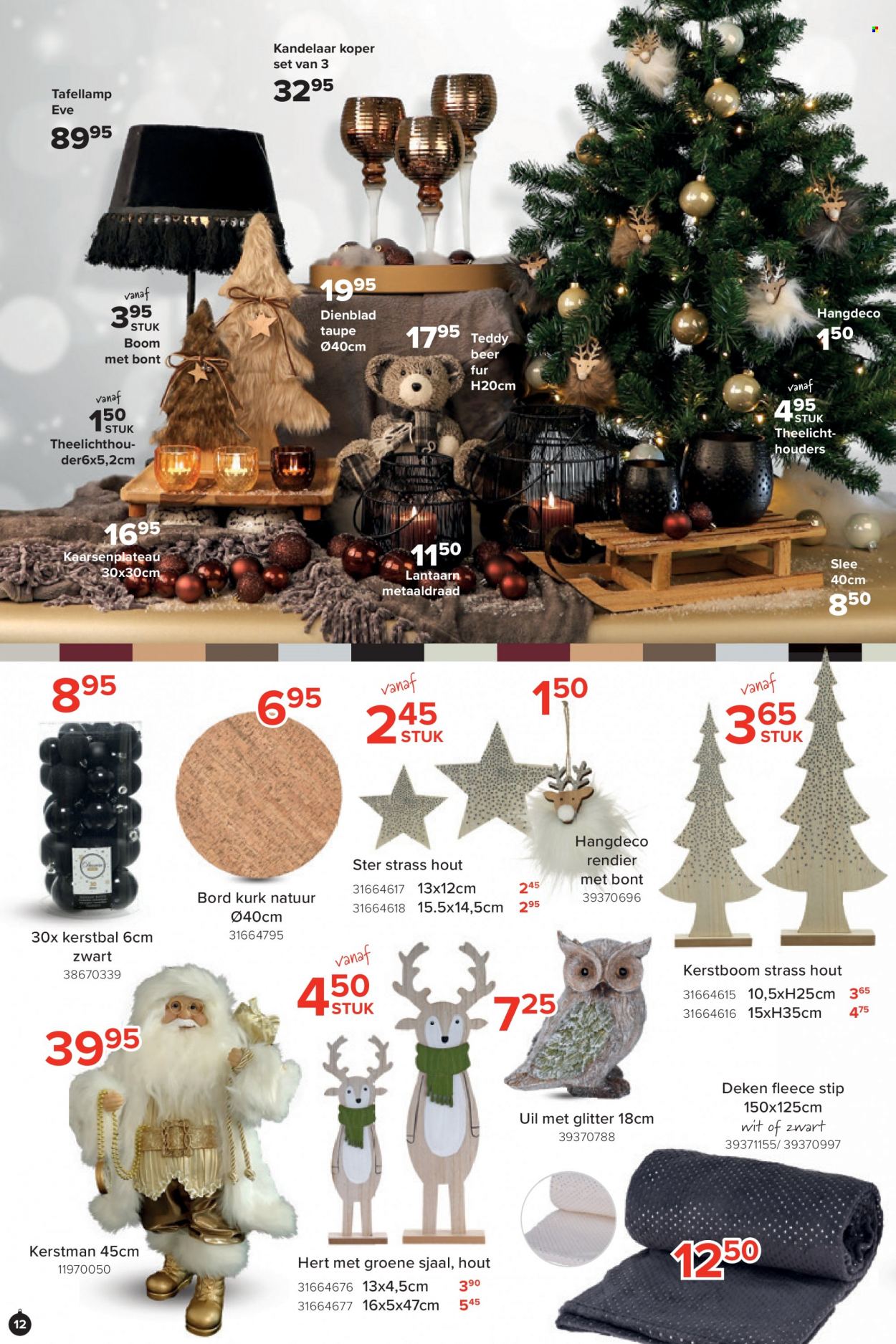 thumbnail - Euro Shop-aanbieding - 21/11/2022 - 31/12/2022 -  producten in de aanbieding - deken, kandelaar, kerstboom, sjaal, Bont. Pagina 12.