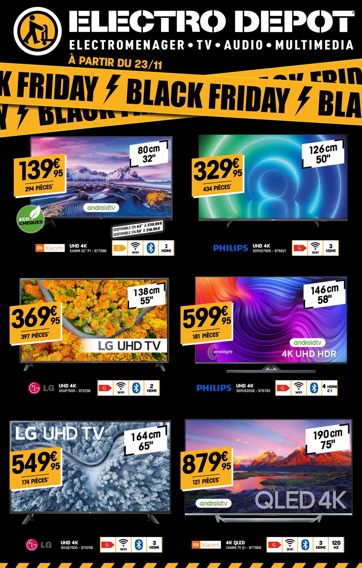 thumbnail - Catalogue Electro Depot - 23/11/2022 - 27/11/2022 - Produits soldés - Xiaomi, téléviseur, Philips, LG. Page 1.