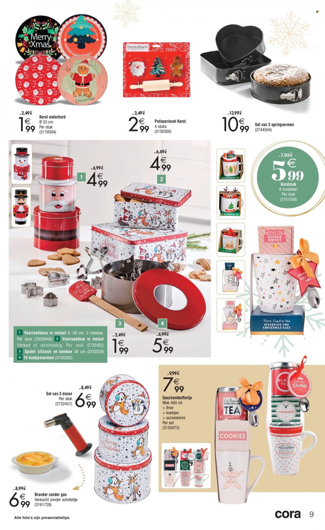 thumbnail - Cora-aanbieding - 25/11/2022 - 24/12/2022 -  producten in de aanbieding - koekjes, cookies, thee, onderbord. Pagina 9.