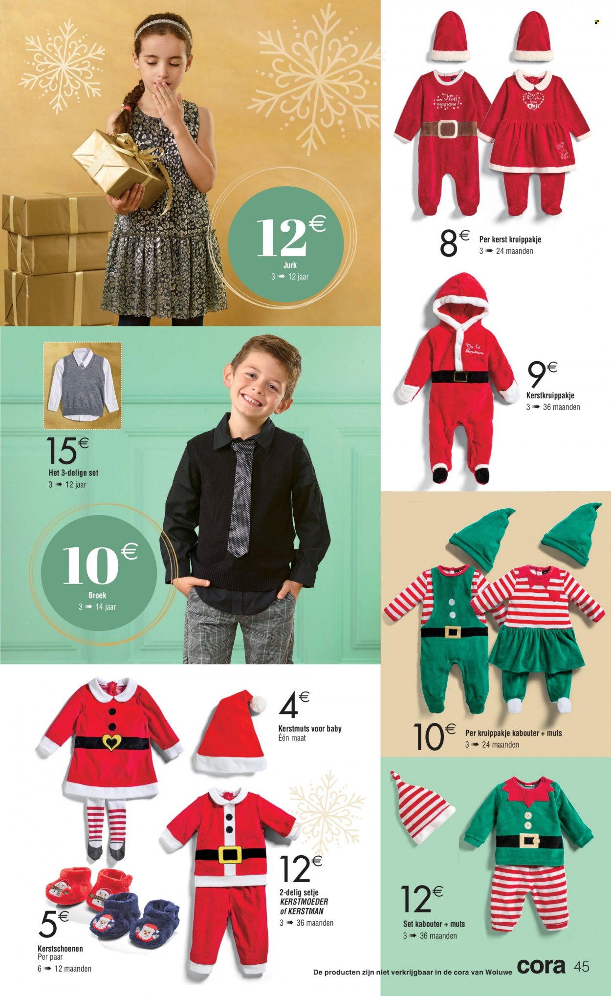 thumbnail - Cora-aanbieding - 25/11/2022 - 24/12/2022 -  producten in de aanbieding - broek, jurk, kerstmuts. Pagina 45.