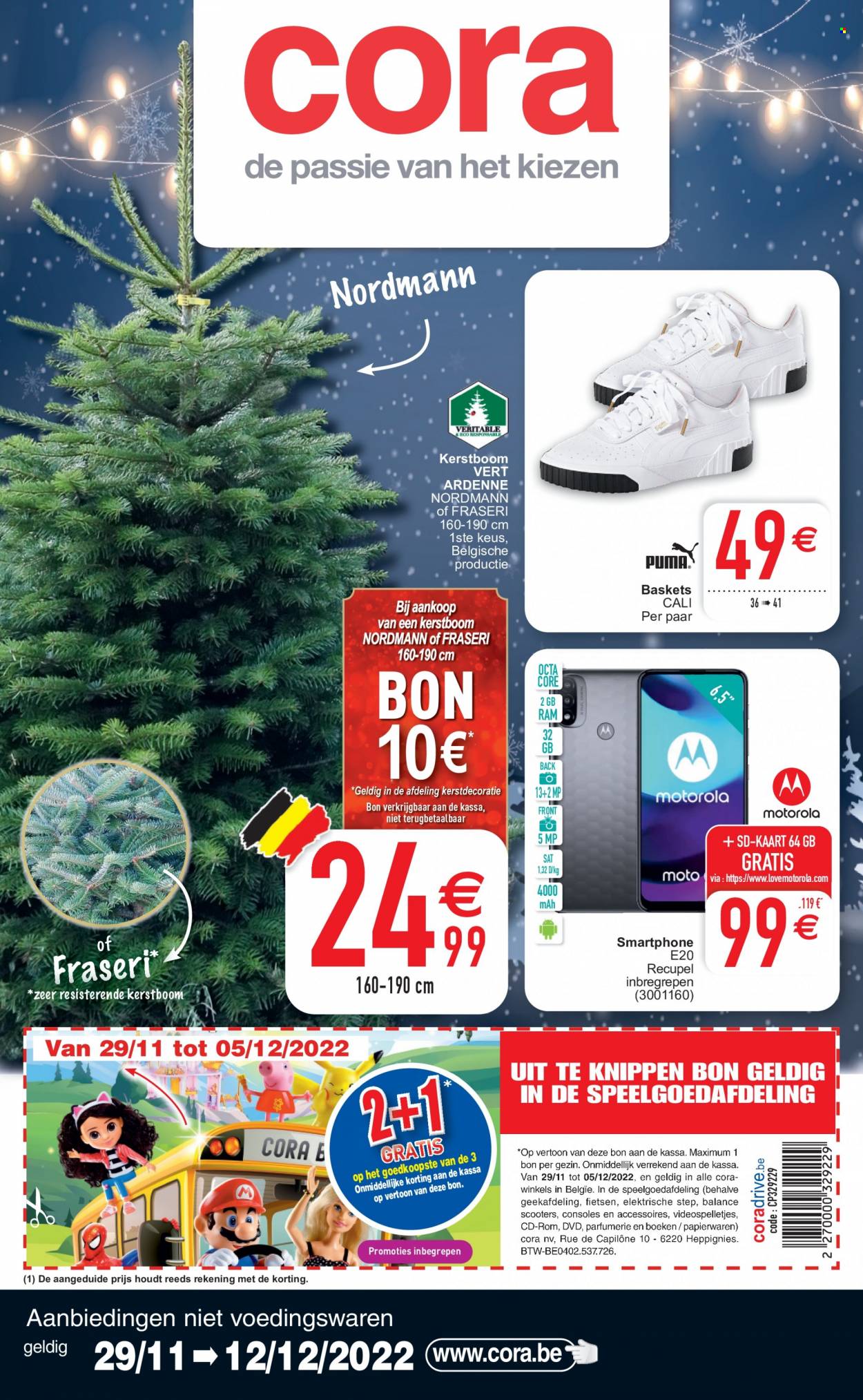thumbnail - Catalogue Cora - 29/11/2022 - 12/12/2022 - Produits soldés - basket, smartphone, console, Nordmann. Page 1.