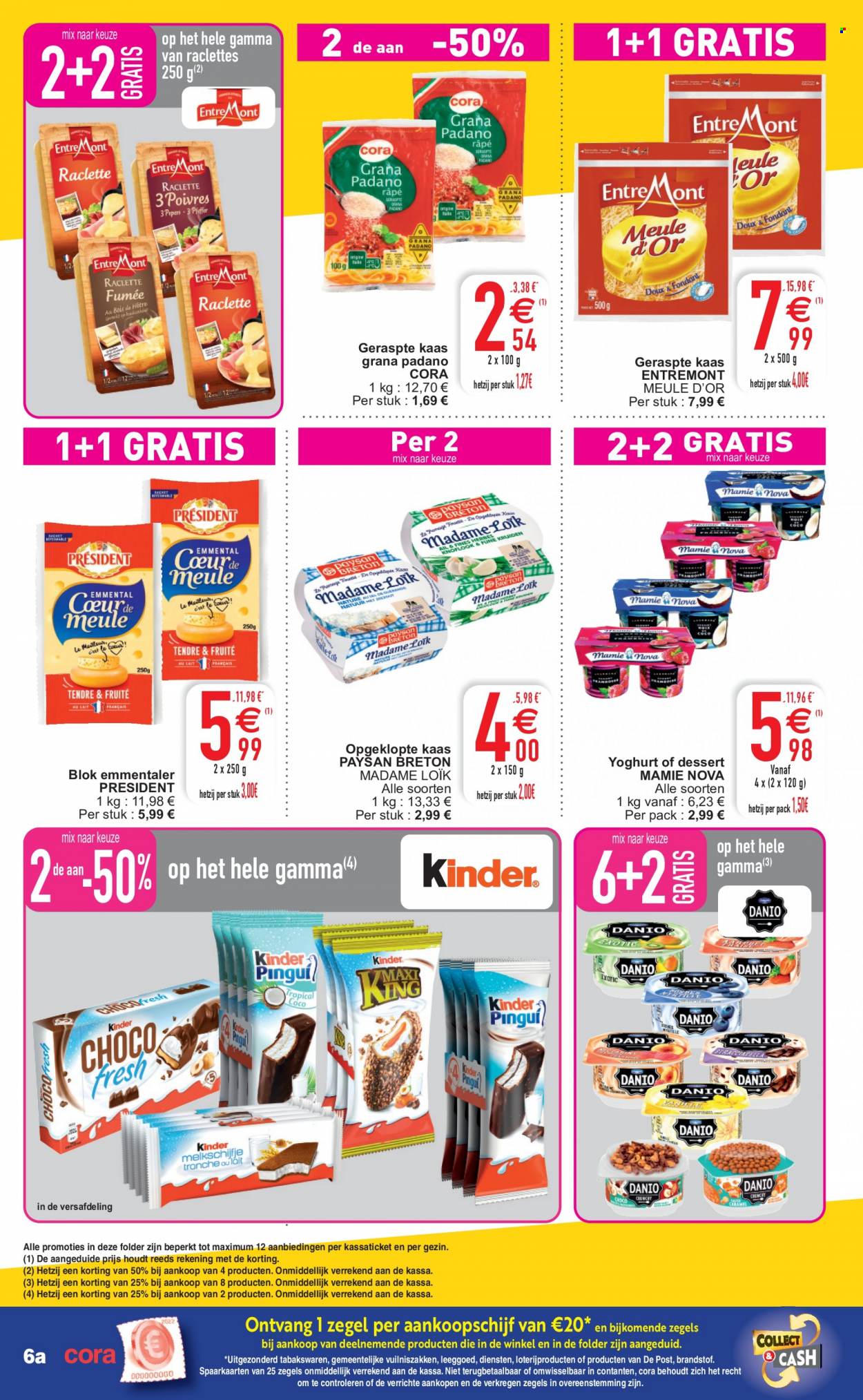 thumbnail - Cora-aanbieding - 29/11/2022 - 05/12/2022 -  producten in de aanbieding - vuilniszakken, kaas, Grana Padano, geraspte kaas, yoghurt, Gamma. Pagina 6.