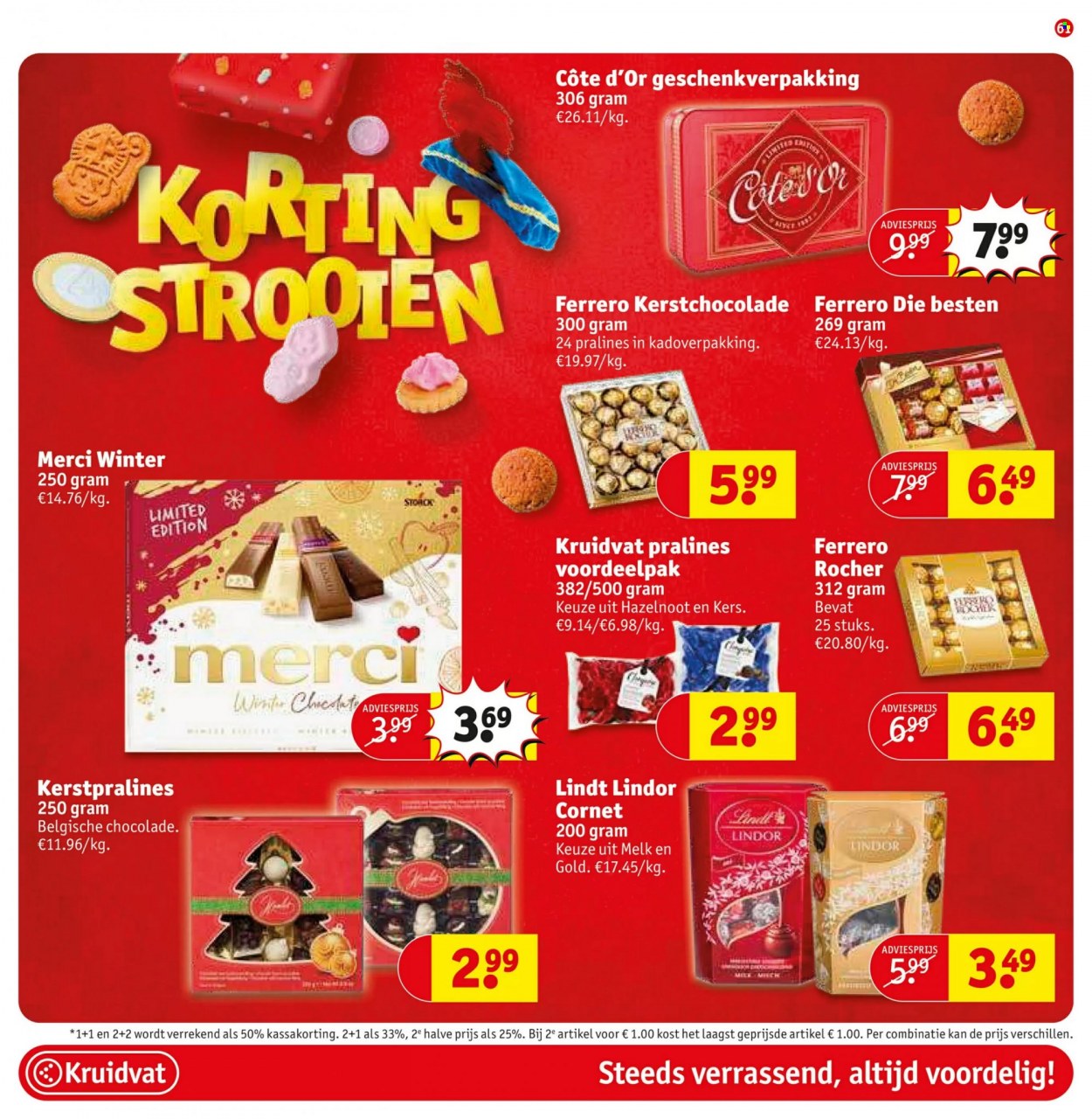 thumbnail - Kruidvat-aanbieding - 29/11/2022 - 11/12/2022 -  producten in de aanbieding - chocolade, kerstchocolade, Ferrero Rocher. Pagina 61.