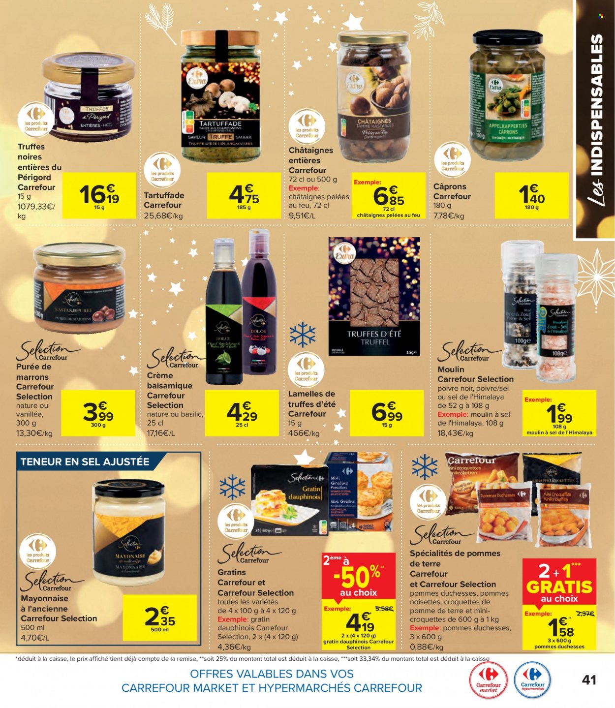 thumbnail - Carrefour-aanbieding - 30/11/2022 - 02/01/2023 -  producten in de aanbieding - crème, aardappelballetjes, Himalaya. Pagina 41.
