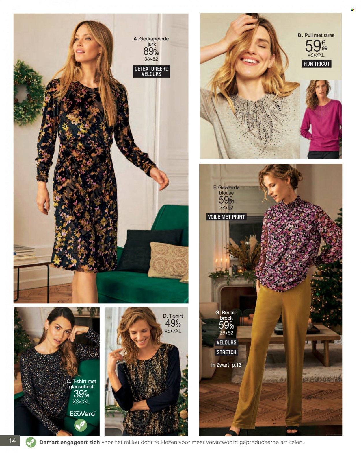 thumbnail - Damart-aanbieding - 01/12/2022 - 31/12/2022 -  producten in de aanbieding - broek, jurk, blouse. Pagina 14.