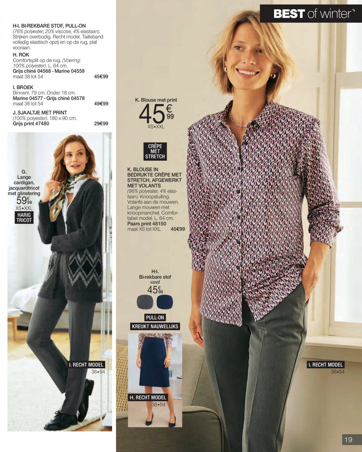 thumbnail - Damart-aanbieding - 01/12/2022 - 31/12/2022 -  producten in de aanbieding - broek, rok, blouse. Pagina 19.
