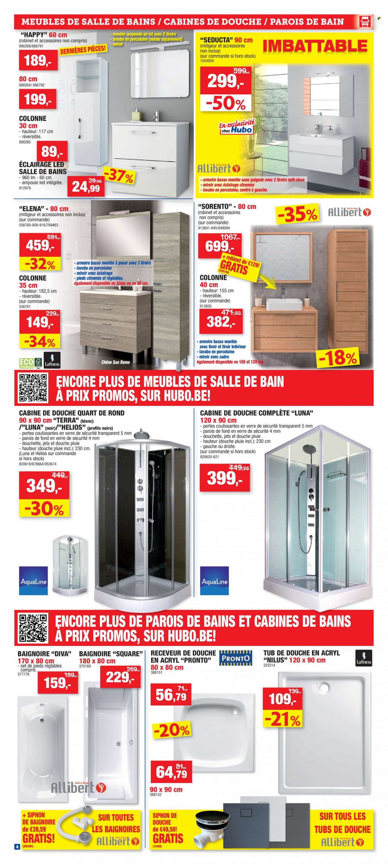 thumbnail - Catalogue Hubo - 30/11/2022 - 11/12/2022 - Produits soldés - mitigeur, ampoule LED, lavabo, baignoire. Page 4.