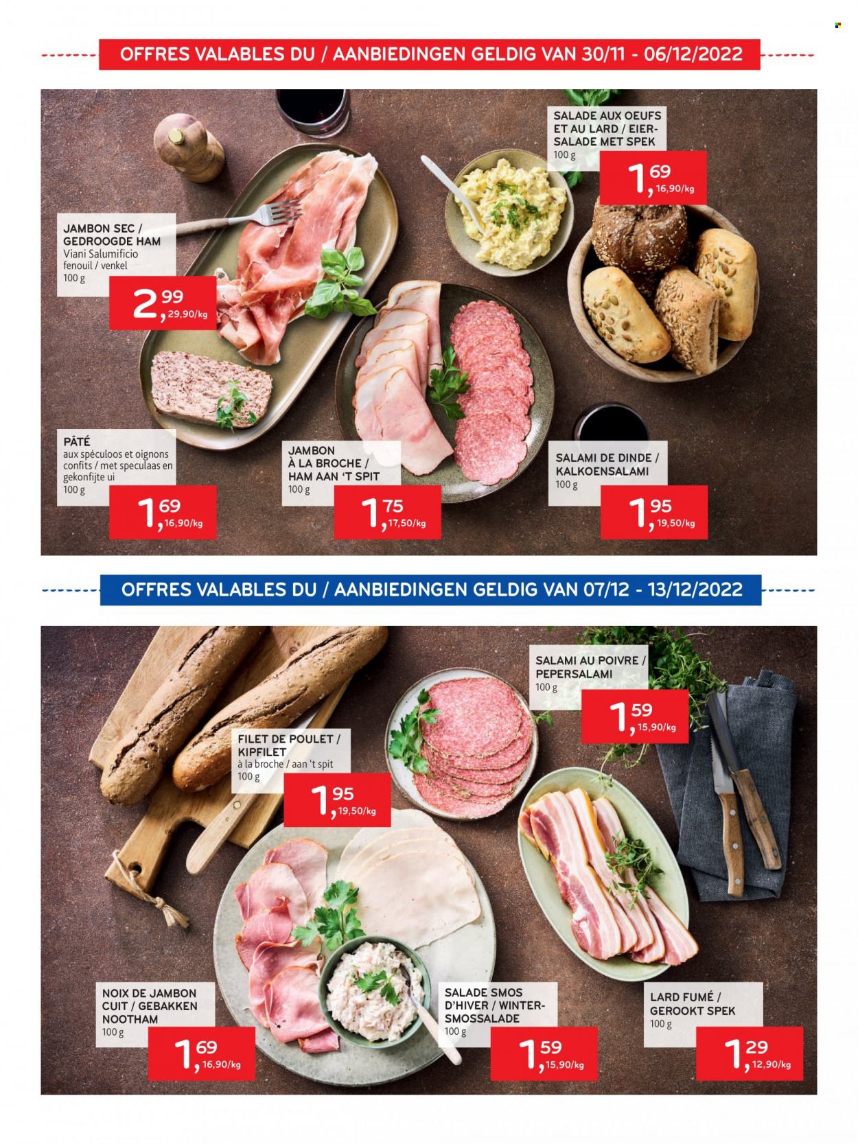 thumbnail - Alvo-aanbieding - 30/11/2022 - 13/12/2022 -  producten in de aanbieding - venkel, kipfilet, ham, salami, gedroogde ham, paté, lard, Speculoos, Spekulatius. Pagina 3.