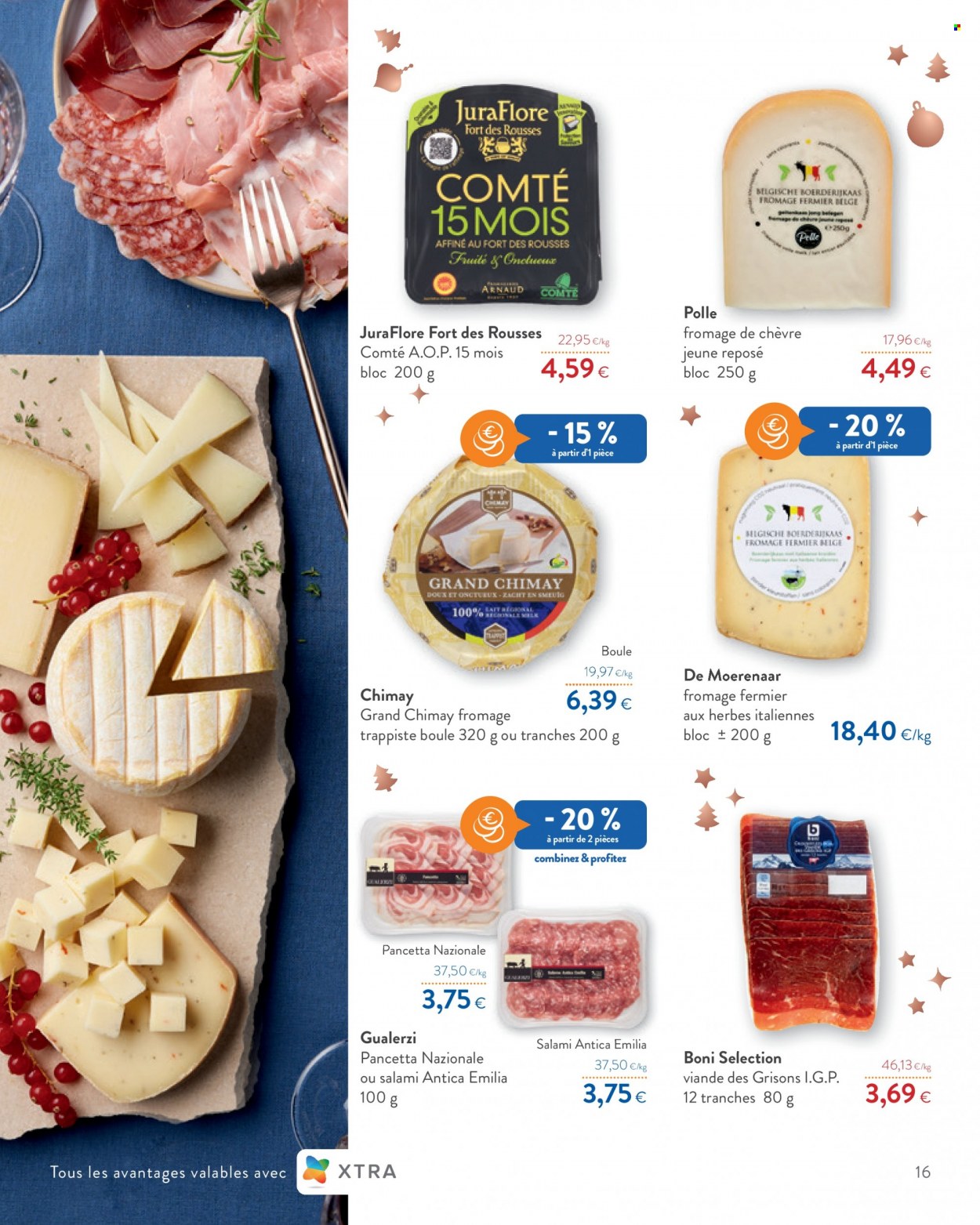 thumbnail - OKay-aanbieding - 30/11/2022 - 13/12/2022 -  producten in de aanbieding - salami, pancetta, Chèvre, melk. Pagina 16.
