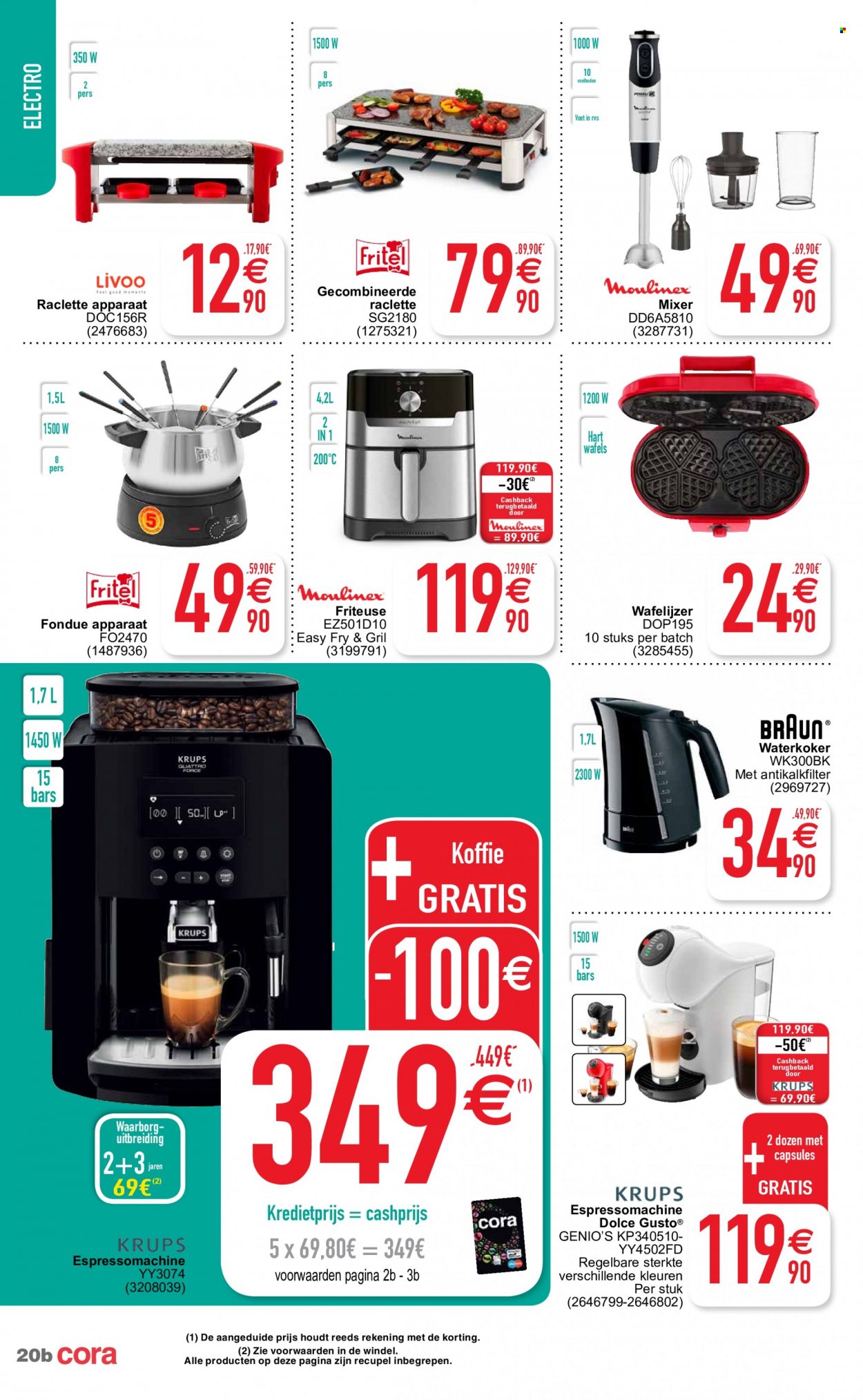 thumbnail - Cora-aanbieding - 06/12/2022 - 19/12/2022 -  producten in de aanbieding - Raclette, Dolce Gusto, koffie, espressomachine, mixer, friteuse, waterkoker. Pagina 20.