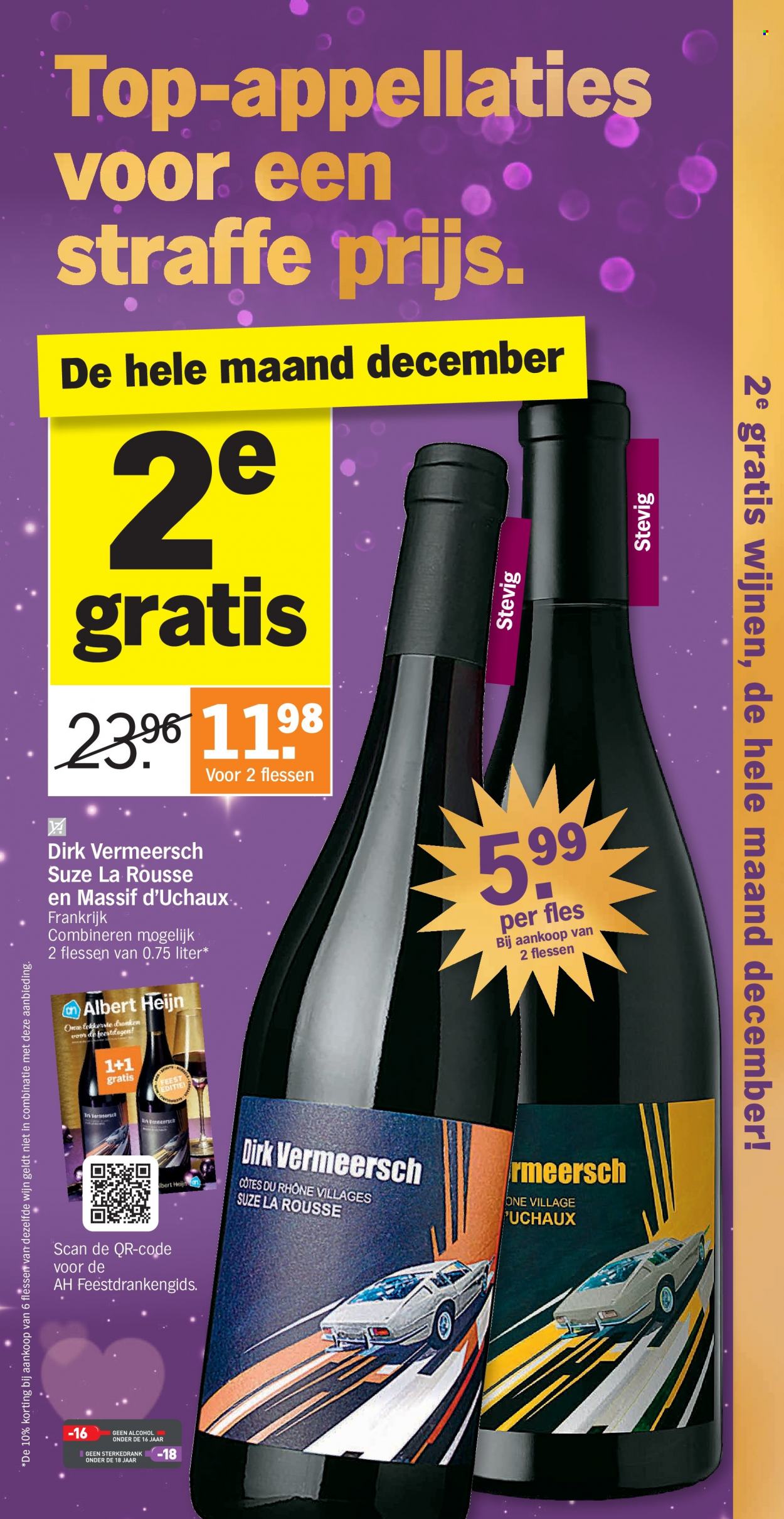 thumbnail - Albert Heijn-aanbieding - 05/12/2022 - 11/12/2022 -  producten in de aanbieding - wijn, Côtes du Rhône, Frankrijk. Pagina 33.