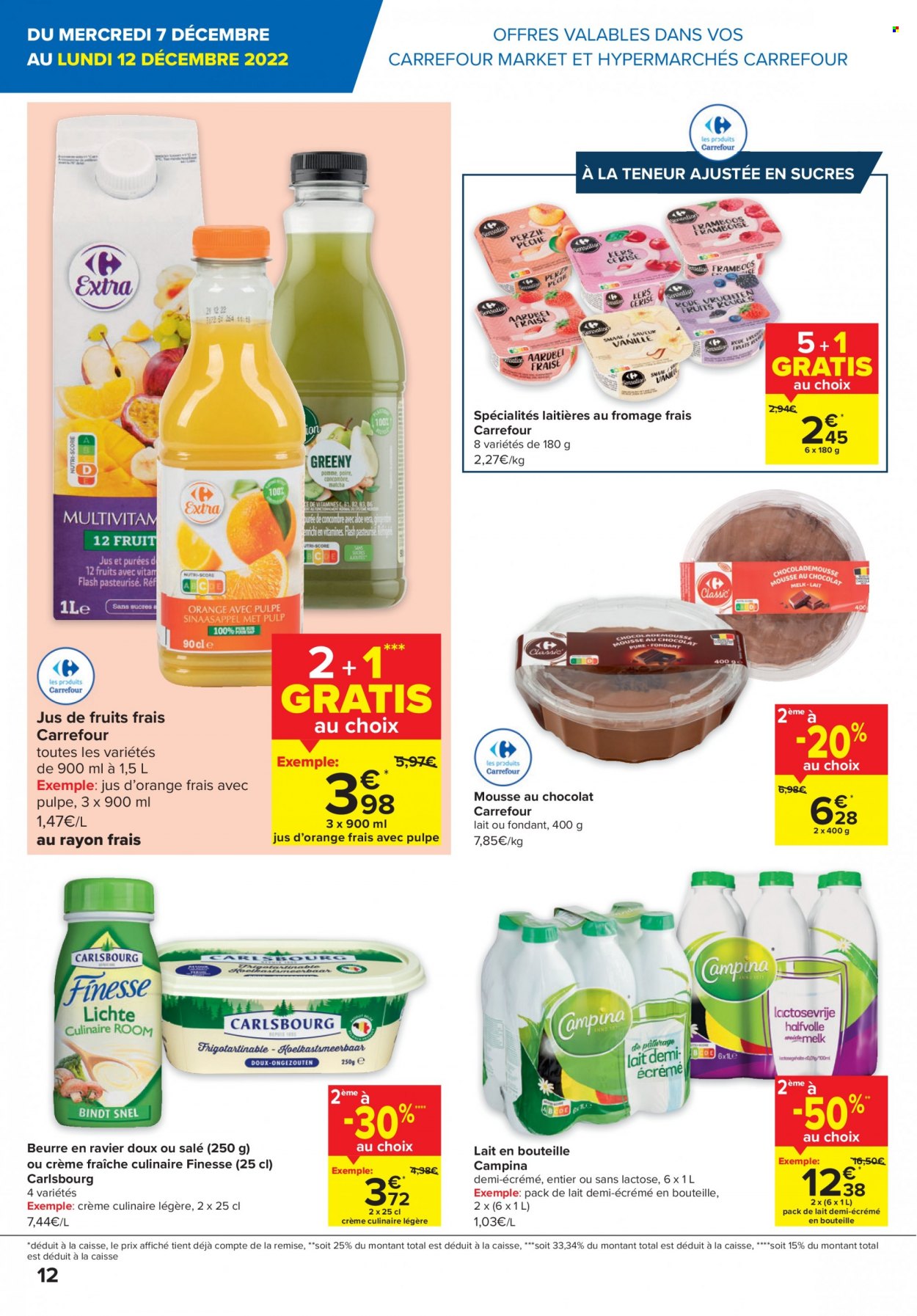 thumbnail - Carrefour-aanbieding - 07/12/2022 - 12/12/2022 -  producten in de aanbieding - crème, Campina, crème fraîche. Pagina 12.