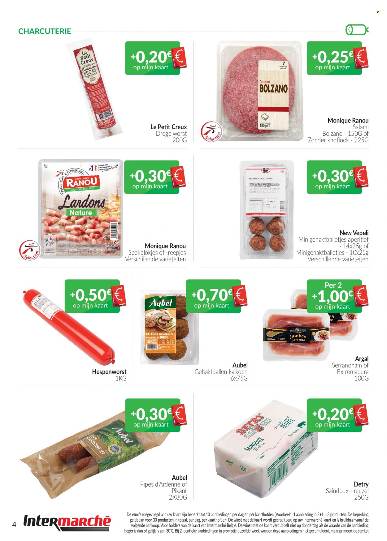 thumbnail - Intermarché-aanbieding - 01/02/2023 - 28/02/2023 -  producten in de aanbieding - knoflook, ham, salami, serranoham. Pagina 4.