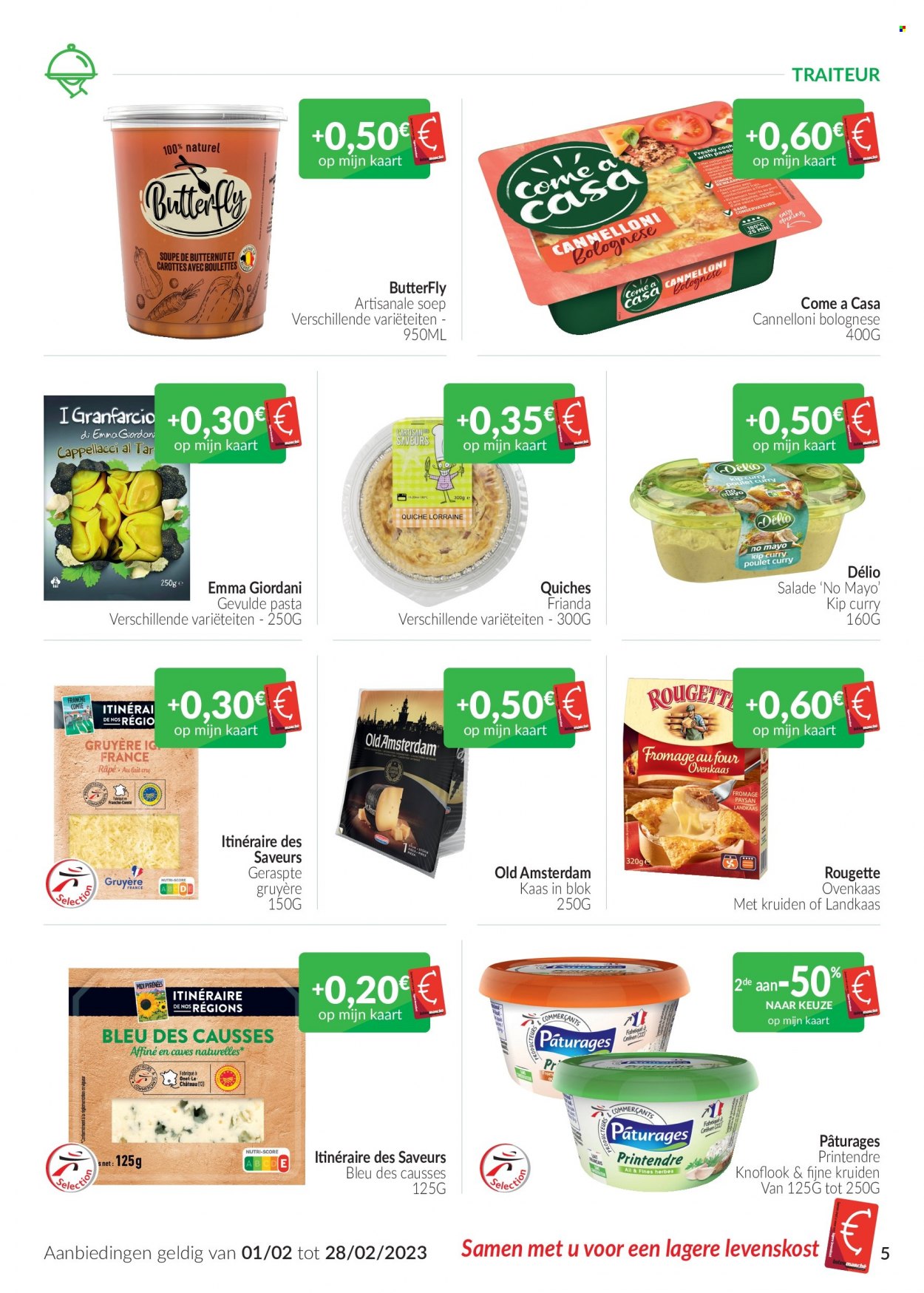 thumbnail - Intermarché-aanbieding - 01/02/2023 - 28/02/2023 -  producten in de aanbieding - Rougette, soep, kaas, Old Amsterdam, Gruyère, pasta, curry. Pagina 5.