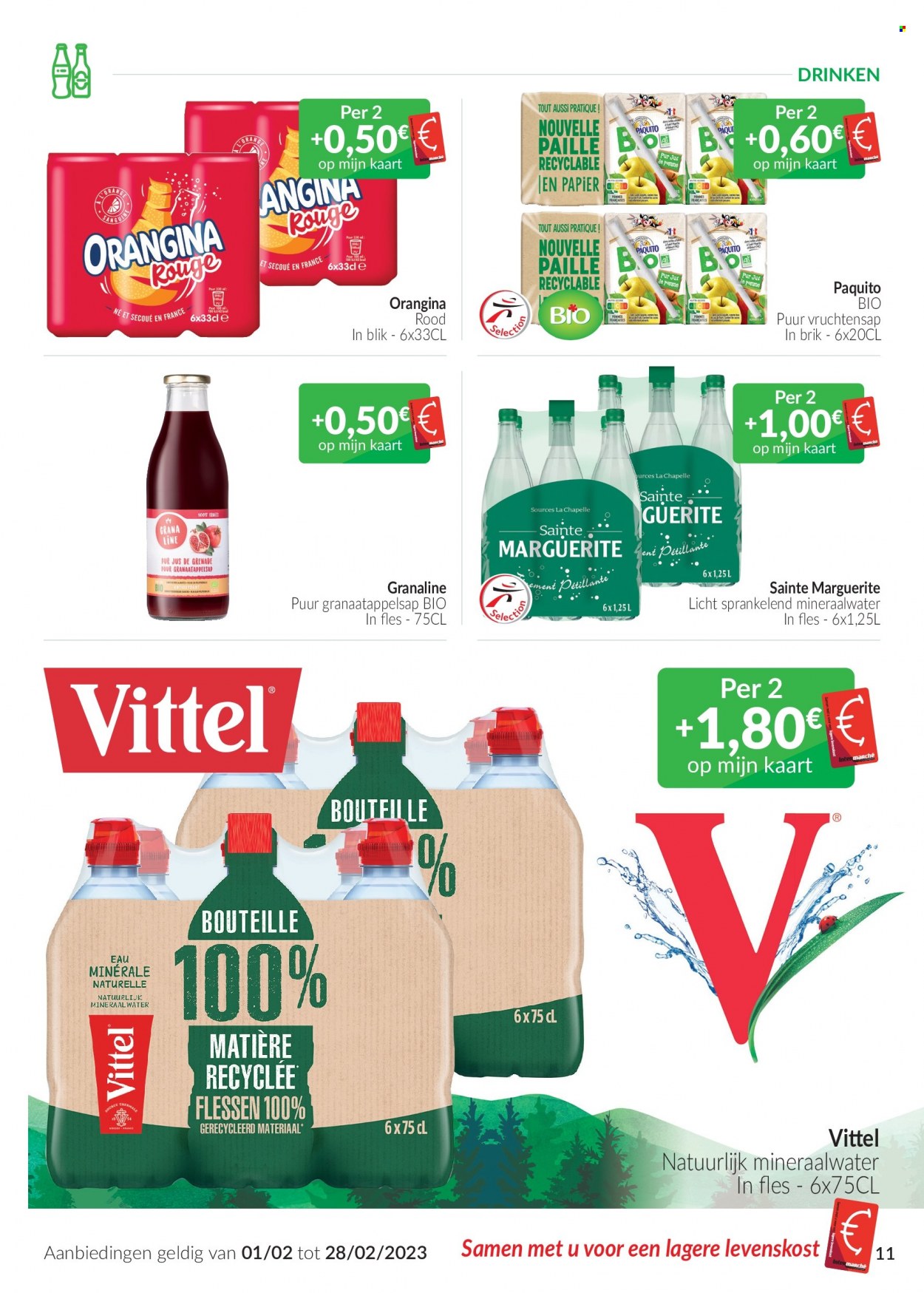 thumbnail - Intermarché-aanbieding - 01/02/2023 - 28/02/2023 -  producten in de aanbieding - Vittel, mineraalwater. Pagina 11.