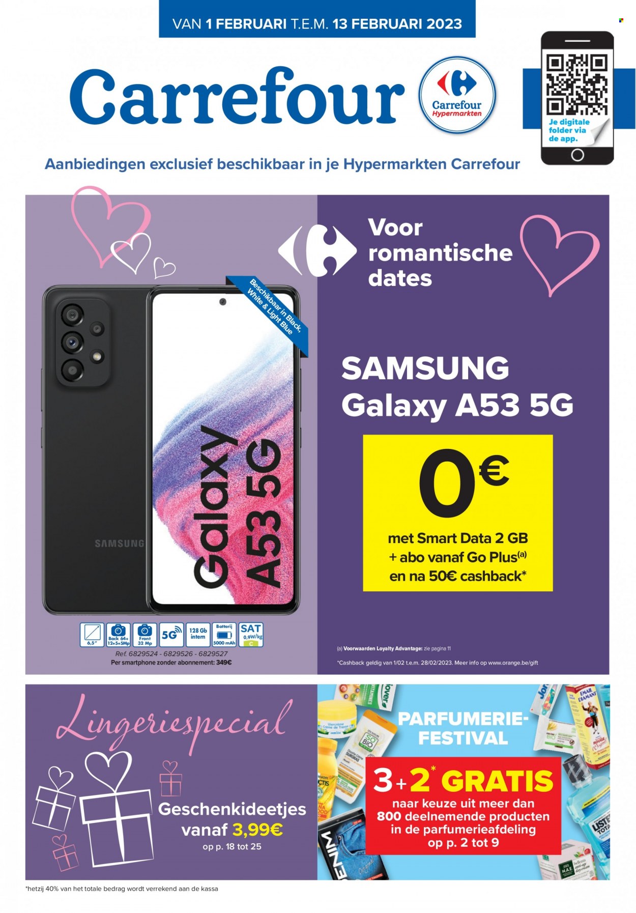 thumbnail - Carrefour hypermarkt-aanbieding - 01/02/2023 - 13/02/2023 -  producten in de aanbieding - Samsung, smartphone. Pagina 1.