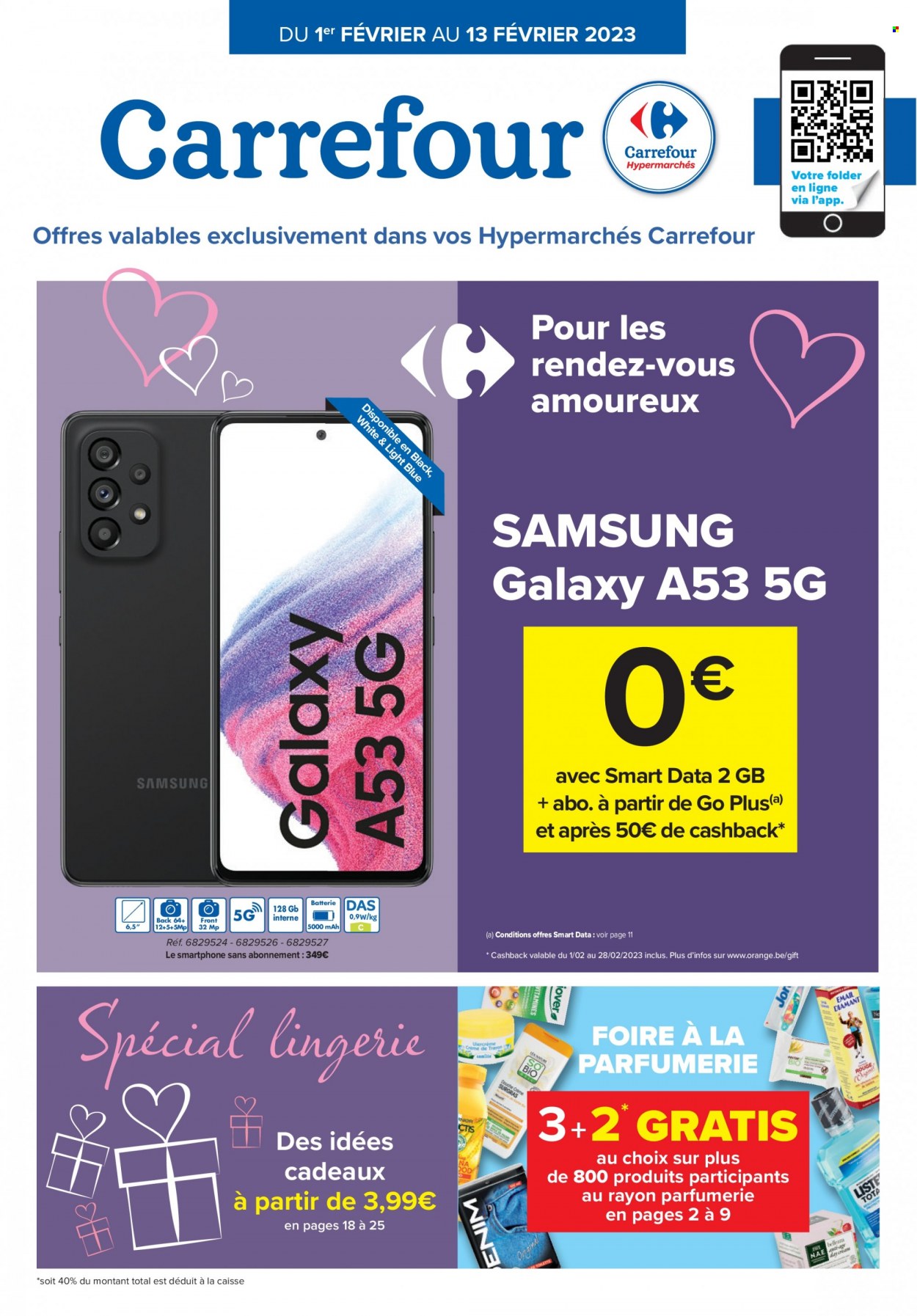 thumbnail - Catalogue Carrefour hypermarkt - 01/02/2023 - 13/02/2023 - Produits soldés - Samsung, smartphone, lingerie. Page 1.
