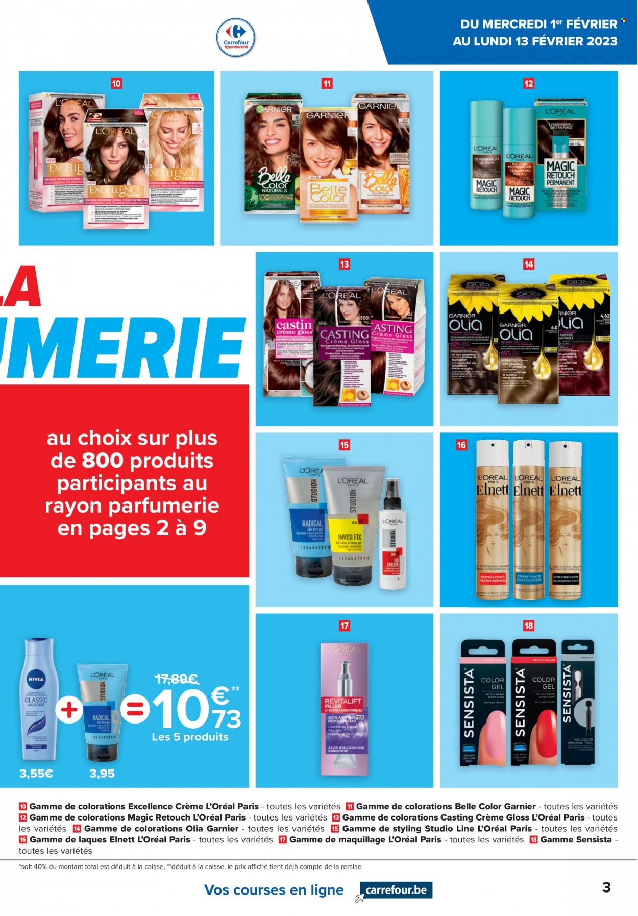 thumbnail - Carrefour hypermarkt-aanbieding - 01/02/2023 - 13/02/2023 -  producten in de aanbieding - L’oréal, Garnier, crème, styling. Pagina 3.