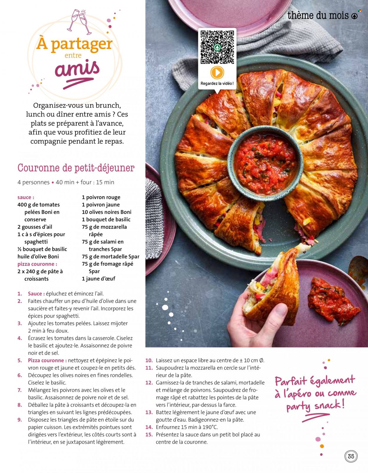 thumbnail - SPAR-aanbieding - 01/02/2023 - 28/02/2023 -  producten in de aanbieding - croissant, pizza, paté, spaghetti. Pagina 35.