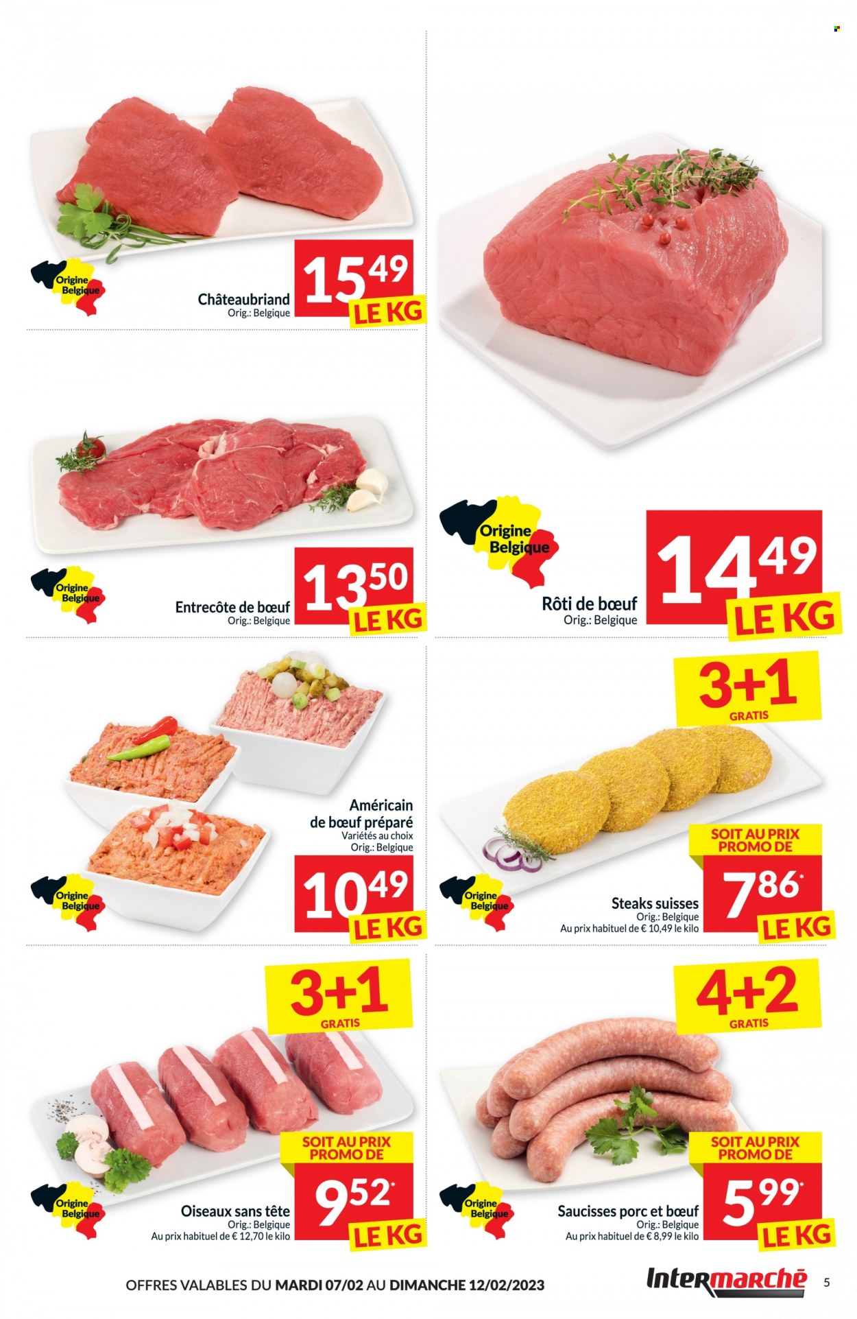 thumbnail - Intermarché-aanbieding - 07/02/2023 - 12/02/2023 -  producten in de aanbieding - steak, entrecote, rundvlees. Pagina 5.