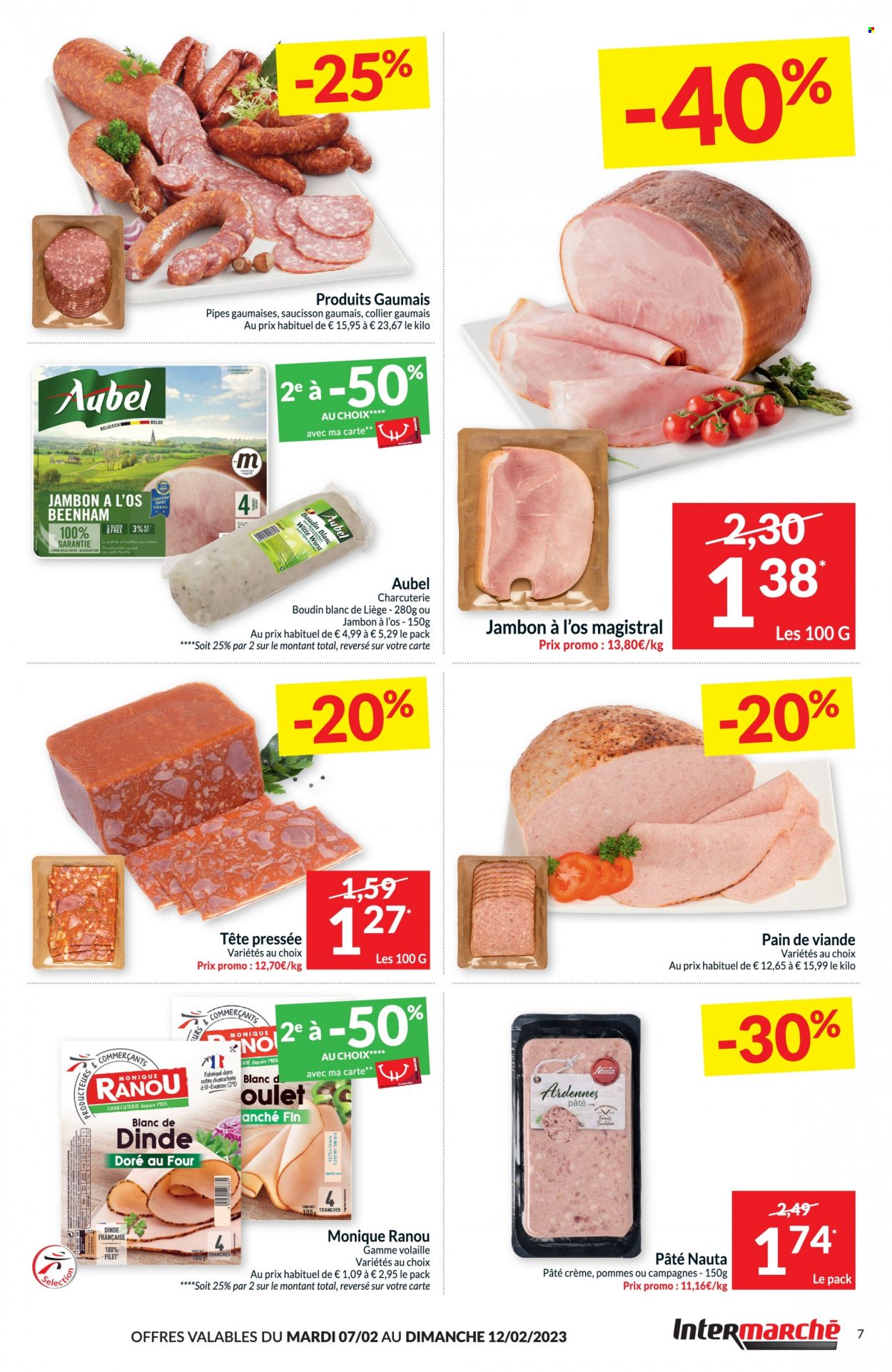 thumbnail - Catalogue Intermarché - 07/02/2023 - 12/02/2023 - Produits soldés - pain, boudin de viande, boudin blanc, saucisson. Page 7.