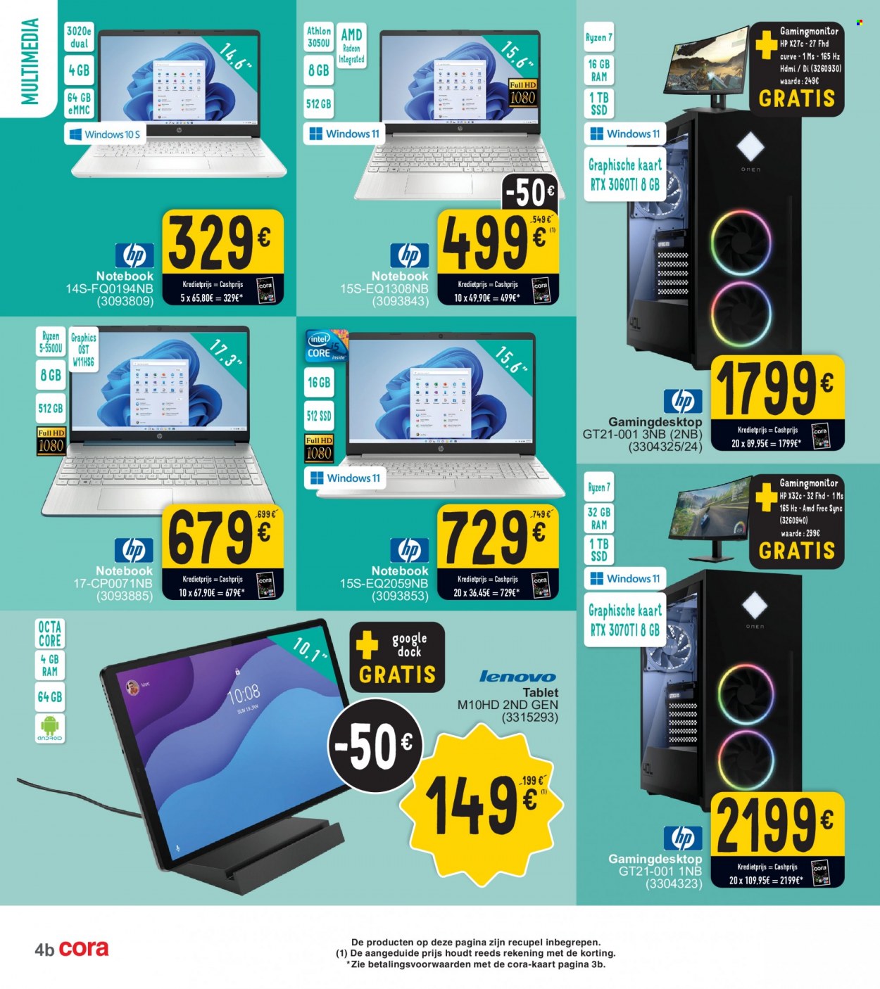 thumbnail - Cora-aanbieding - 07/02/2023 - 20/02/2023 -  producten in de aanbieding - HP, tablet, SSD, HDMI. Pagina 4.