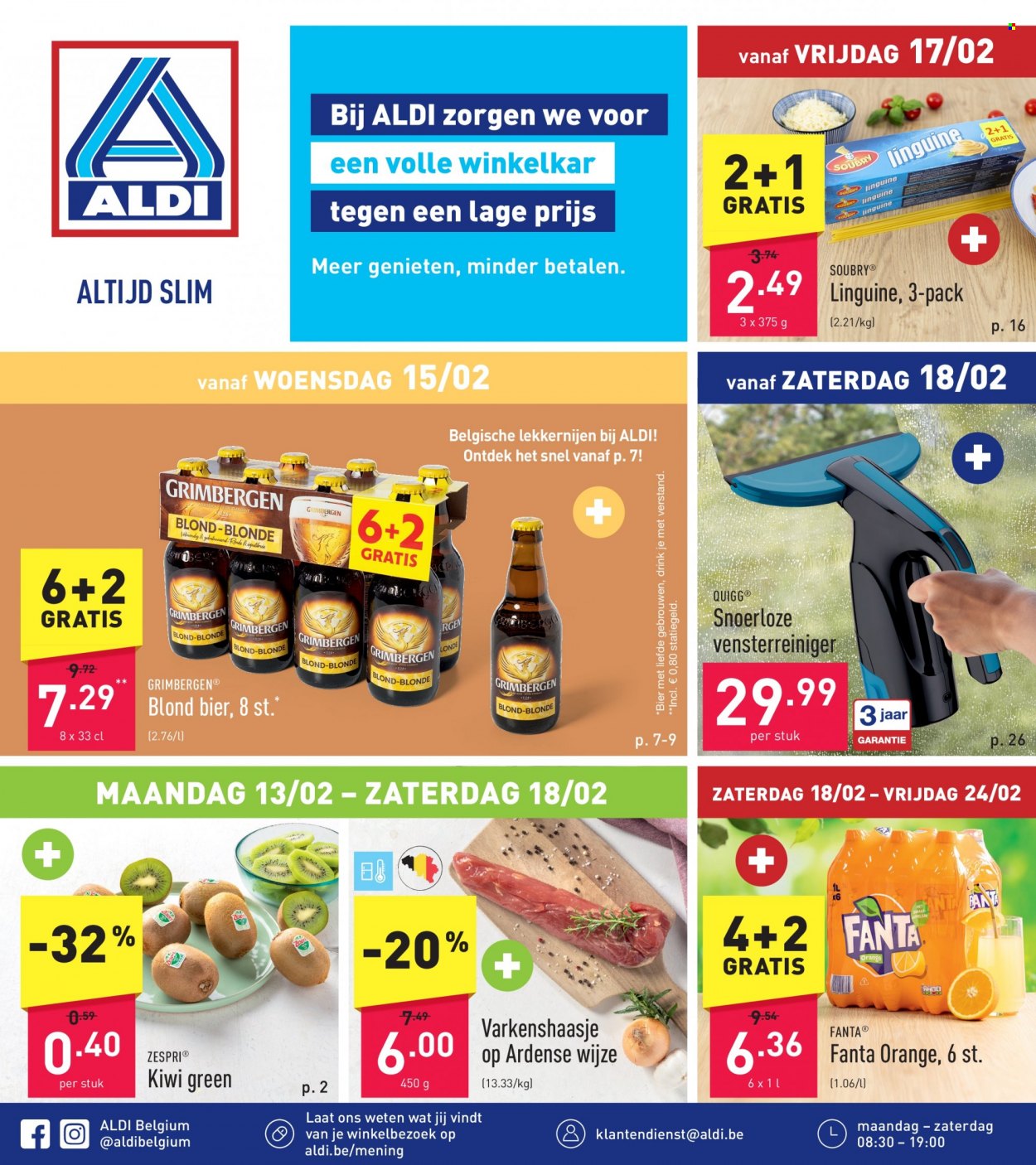 thumbnail - ALDI-aanbieding - 13/02/2023 - 18/02/2023 -  producten in de aanbieding - bier, kiwi, Fanta. Pagina 1.