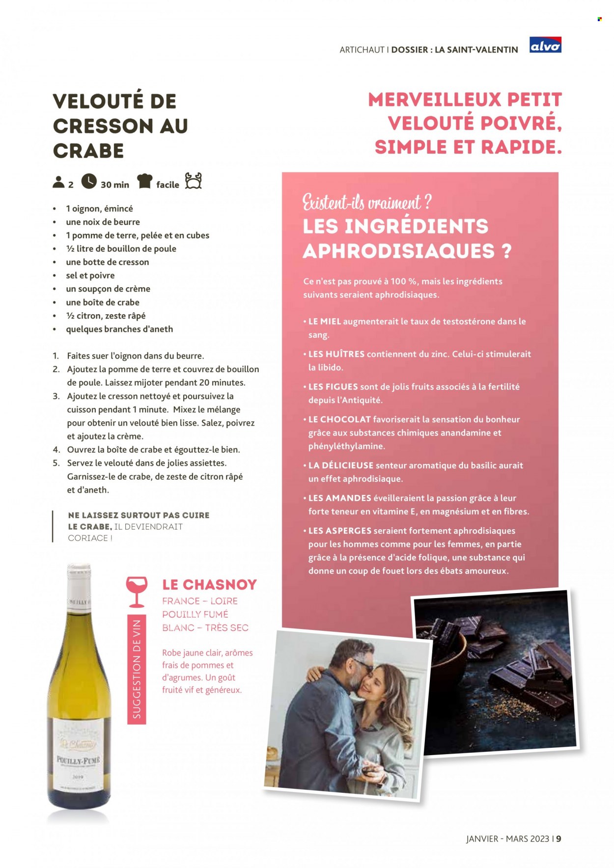 thumbnail - Catalogue Alvo - 01/01/2023 - 24/03/2023 - Produits soldés - crabe, huître, velouté, bouillon, basilic, noix. Page 9.