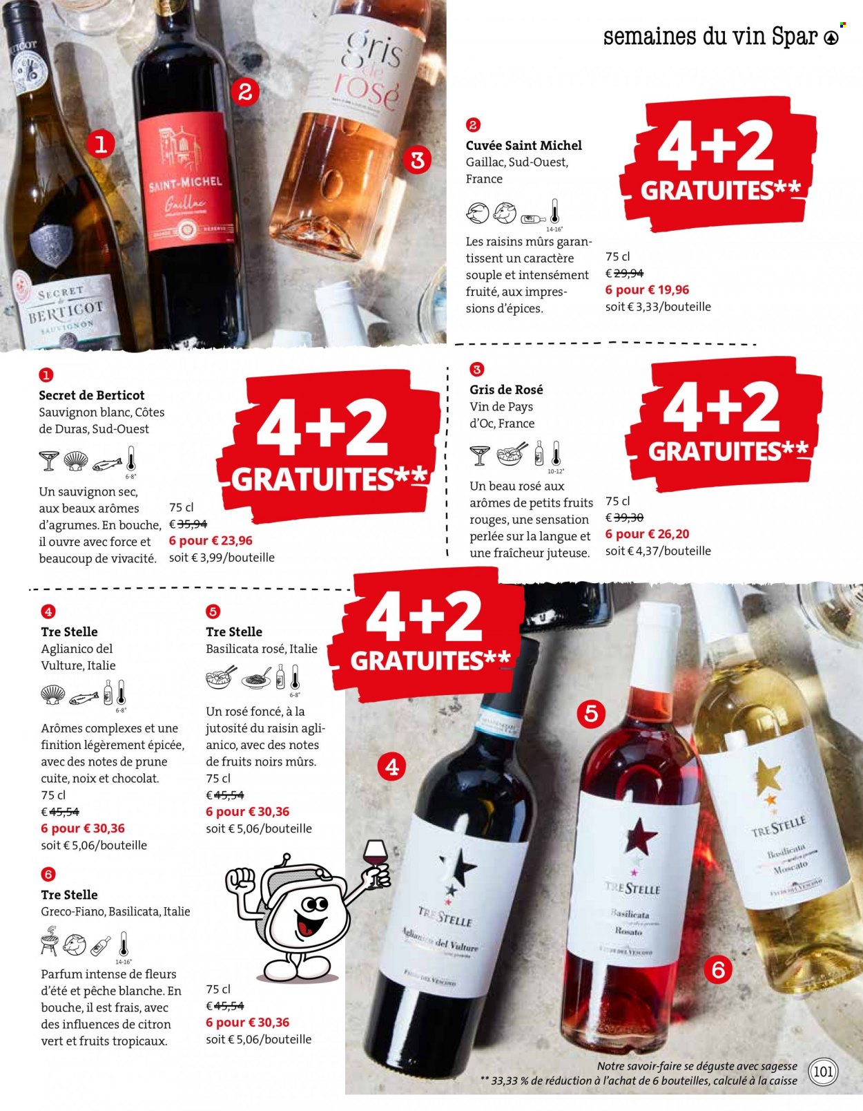 thumbnail - Catalogue SPAR - 01/03/2023 - 31/03/2023 - Produits soldés - viande boeuf, noix, vin blanc, alcool, Cabernet Sauvignon, Sauvignon Blanc. Page 102.