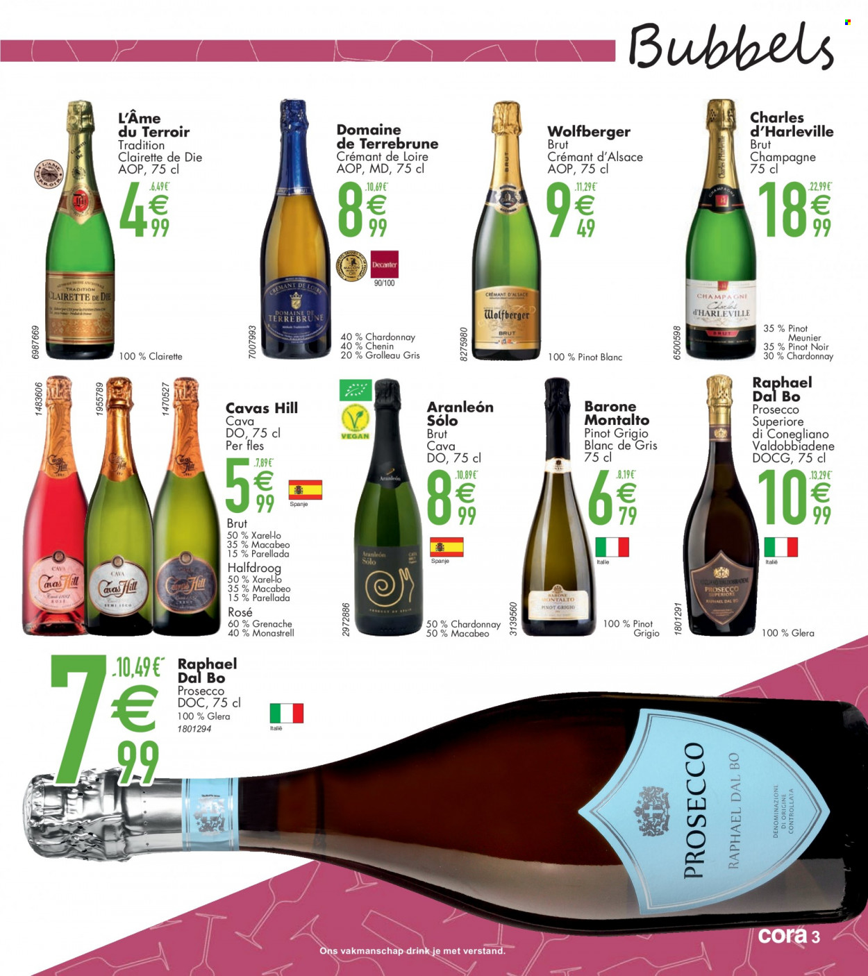 thumbnail - Catalogue Cora - 07/03/2023 - 03/04/2023 - Produits soldés - Crémant d’Alsace, vin blanc, vin, champagne, Raphael Dal Bo, alcool, Pinot Blanc, Prosecco. Page 3.