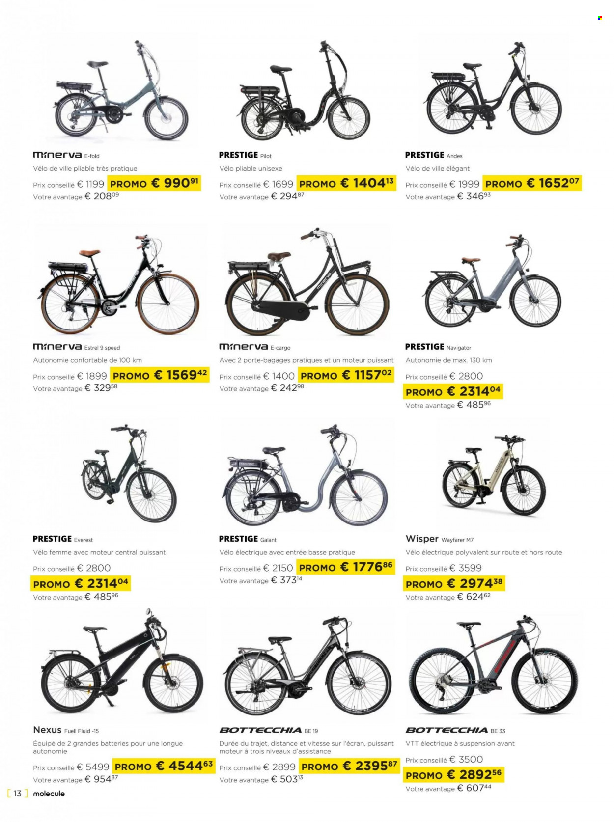 thumbnail - Catalogue Molecule - 03/03/2023 - 29/03/2023 - Produits soldés - vélo électrique, VTT Rockrider, vélo. Page 13.
