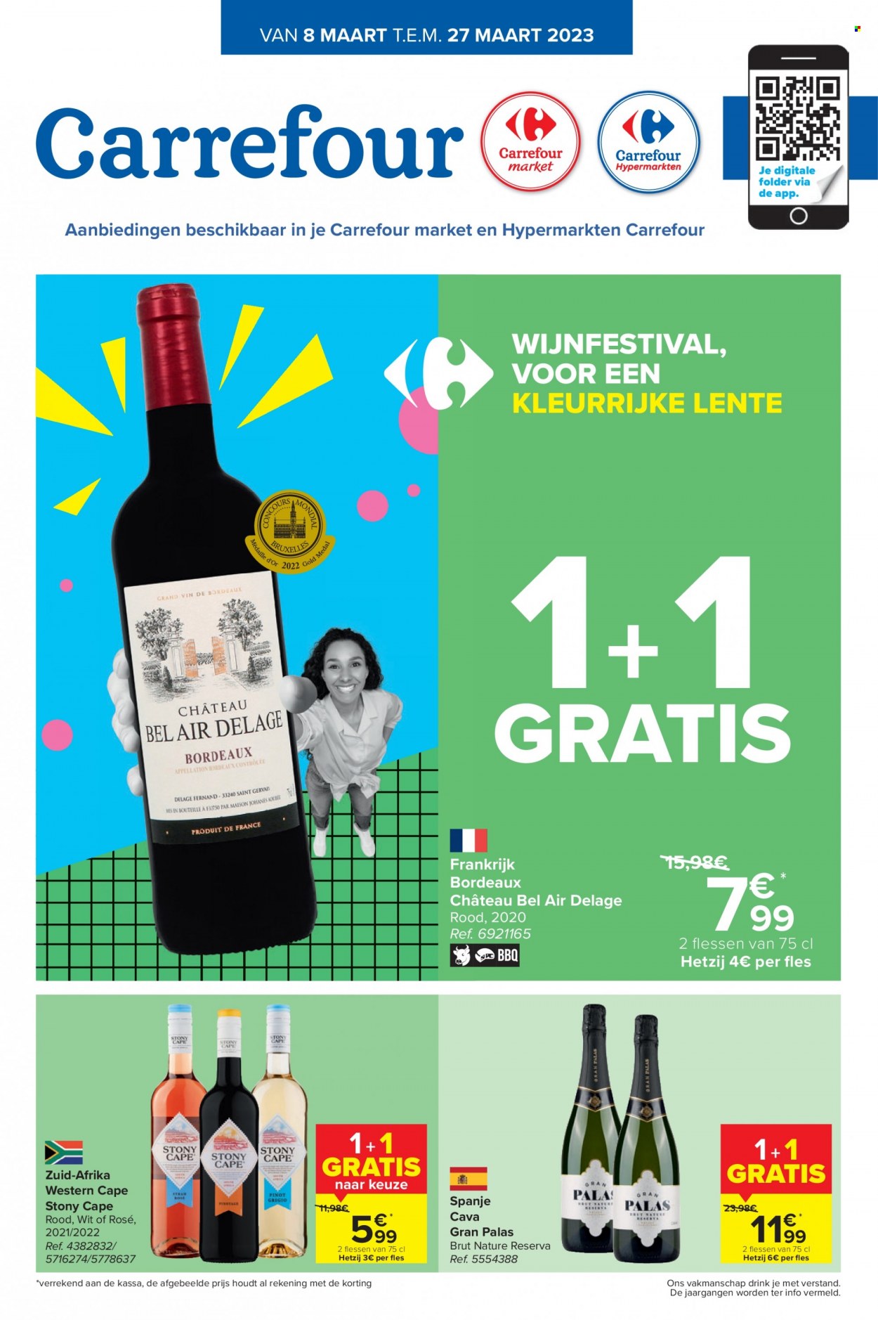 thumbnail - Catalogue Carrefour - 08/03/2023 - 27/03/2023 - Produits soldés - vin rouge, vin, Bordeaux, maison. Page 1.
