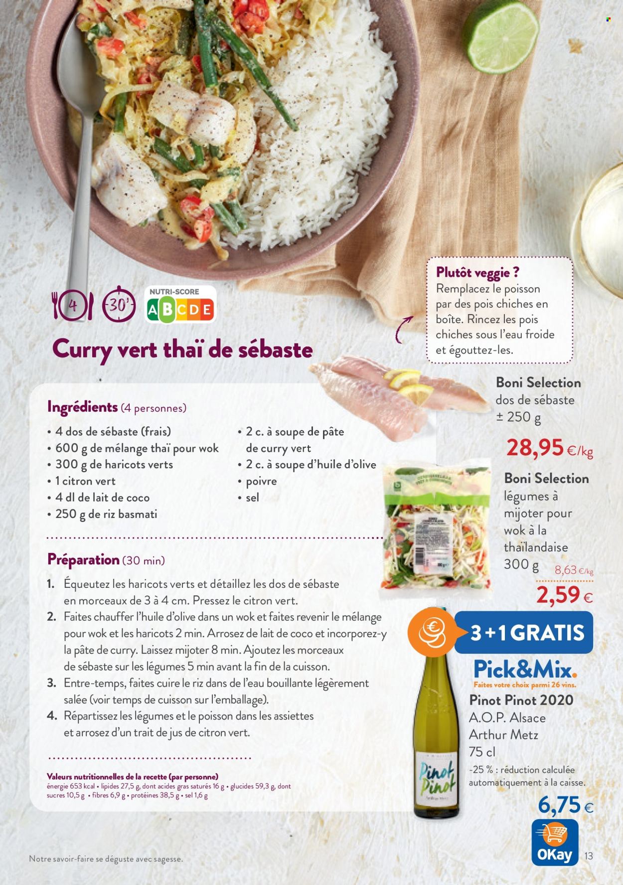 thumbnail - Catalogue OKay - 08/03/2023 - 21/03/2023 - Produits soldés - Boni, poisson, lait de coco, pois chiche, curry, vin. Page 13.
