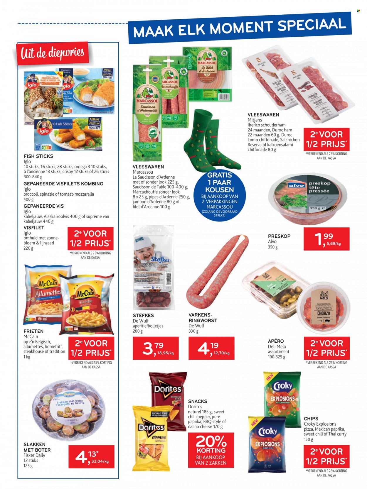 thumbnail - Catalogue Alvo - 08/03/2023 - 21/03/2023 - Produits soldés - allumettes, saucisson, fromage, McCain, chips, Doritos, nacho, curry. Page 11.