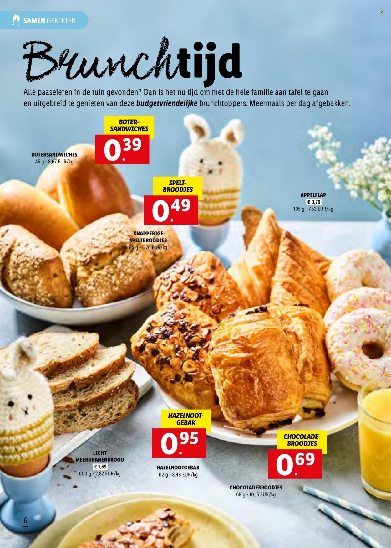 thumbnail - Lidl-aanbieding -  producten in de aanbieding - meergranenbrood, broodje, gebak, chocolade, Spelt, tafel. Pagina 6.