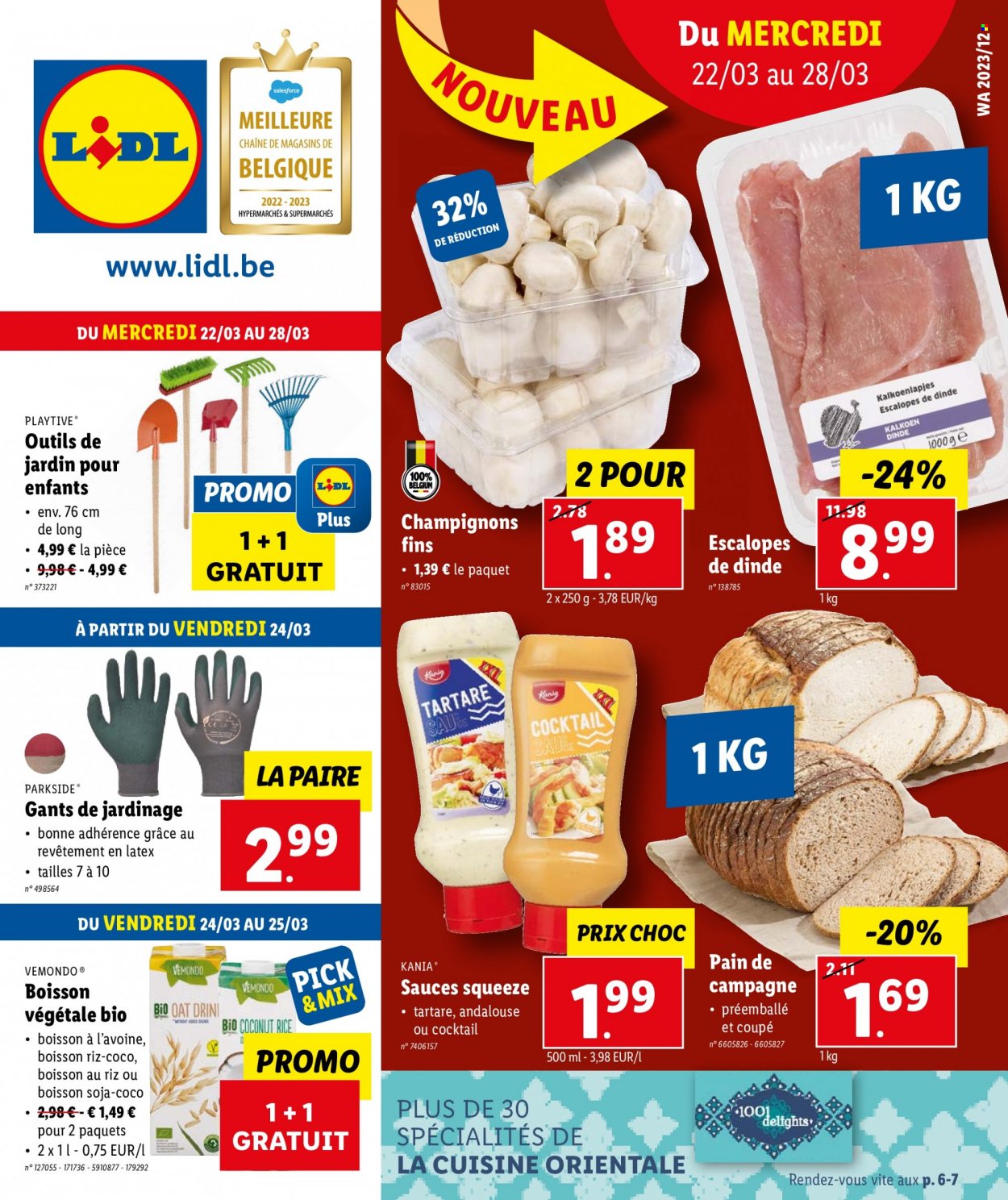 Lidl-aanbieding - 22/03/2023 - 28/03/2023 -  producten in de aanbieding - champignons. Pagina 1.