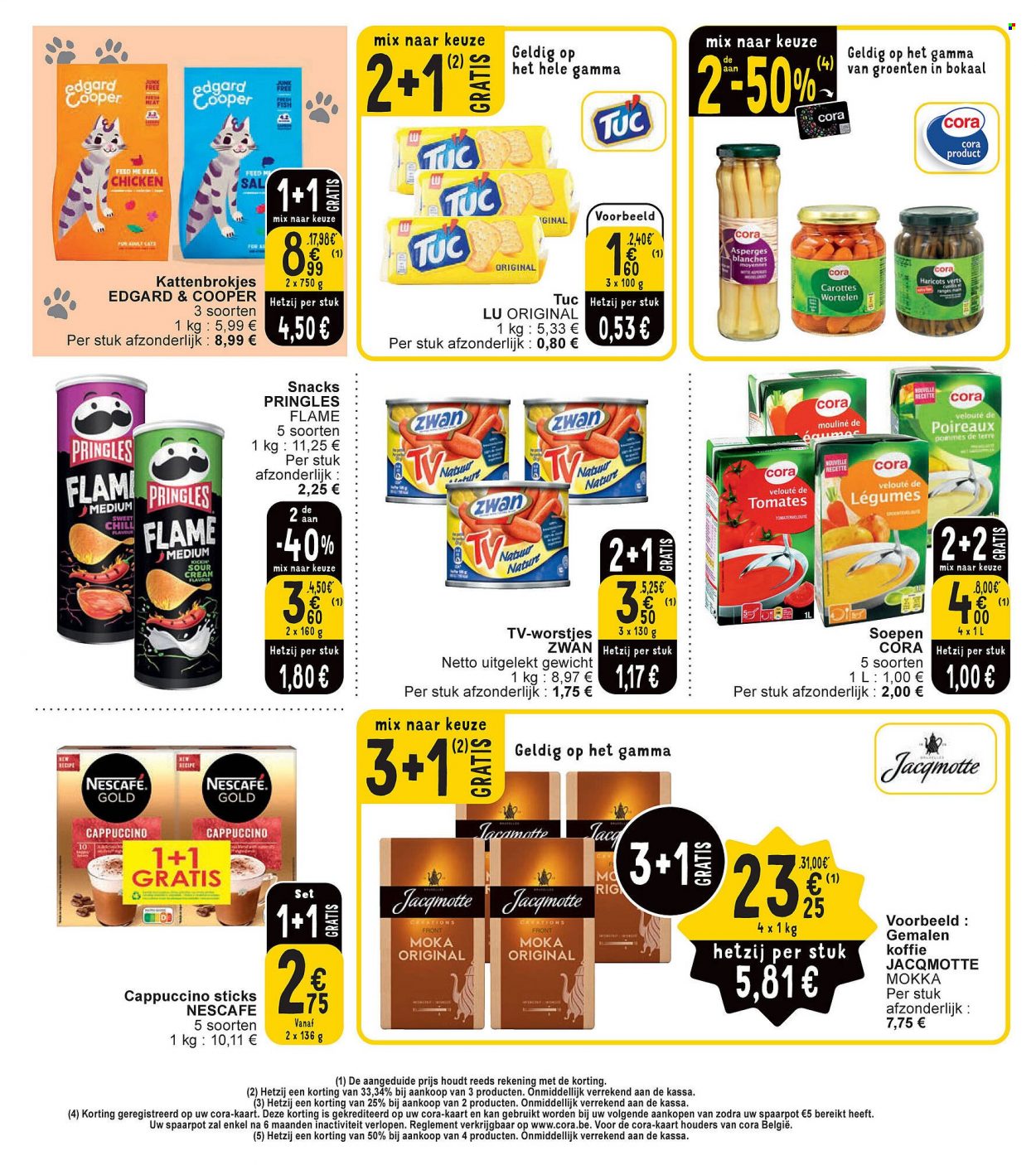 thumbnail - Catalogue Cora - 21/03/2023 - 27/03/2023 - Produits soldés - carotte, haricots, velouté de tomates, velouté, LU, chips, Pringles, TUC, Nescafé, téléviseur. Page 13.