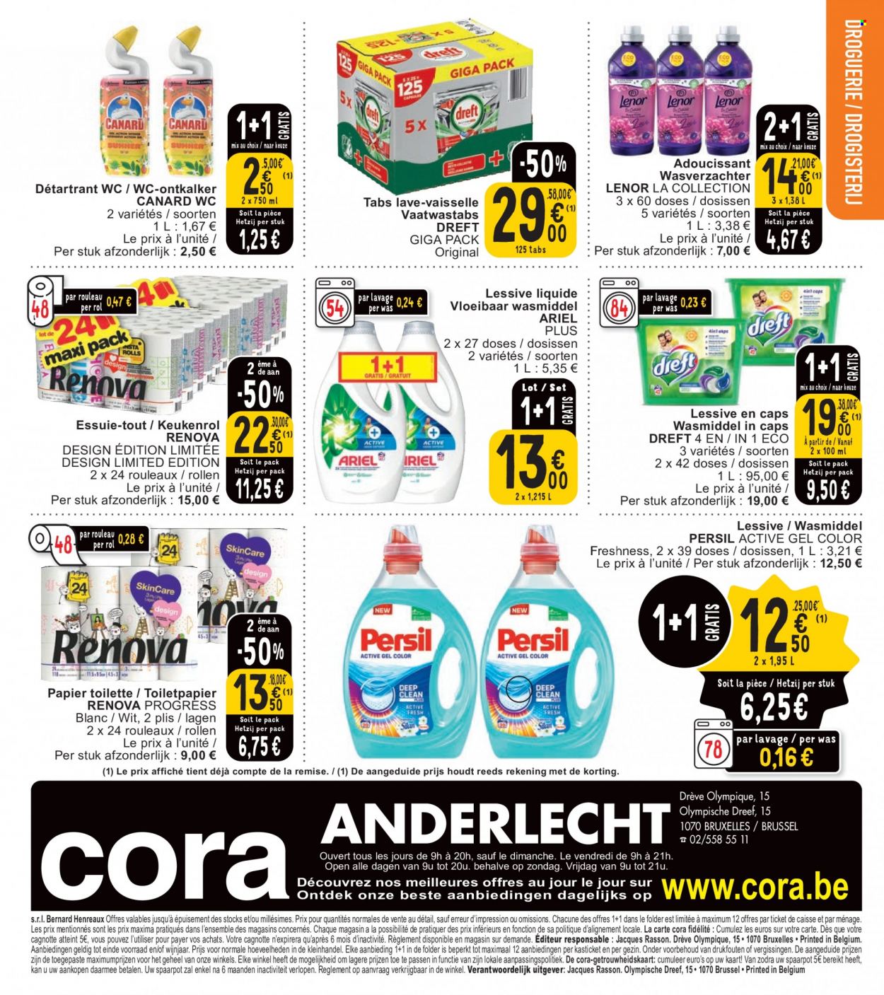 thumbnail - Cora-aanbieding - 21/03/2023 - 27/03/2023 -  producten in de aanbieding - wasmiddel, Ariel, Lenor, Persil, wasverzachter, Dreft. Pagina 27.