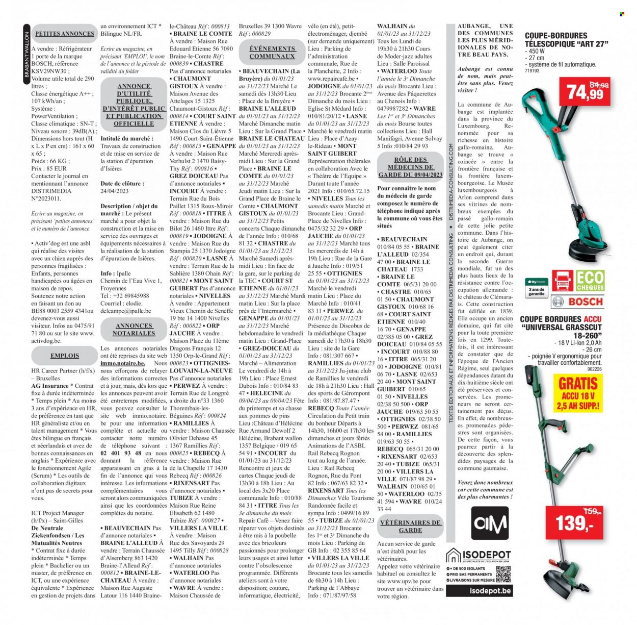 thumbnail - Catalogue Hubo - 15/03/2023 - 26/03/2023 - Produits soldés - Bosch, coupe-bordures, établi, bruyère, olivier. Page 24.