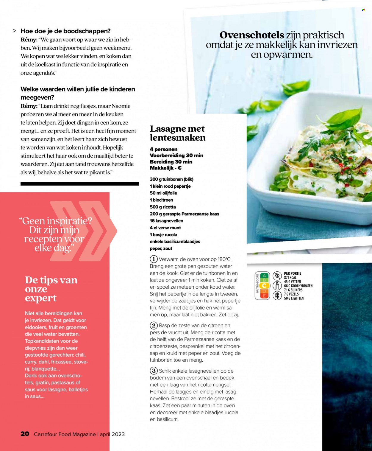 thumbnail - Catalogue Carrefour - 22/03/2023 - 03/05/2023 - Produits soldés - lasagnes, curry, magazine. Page 20.